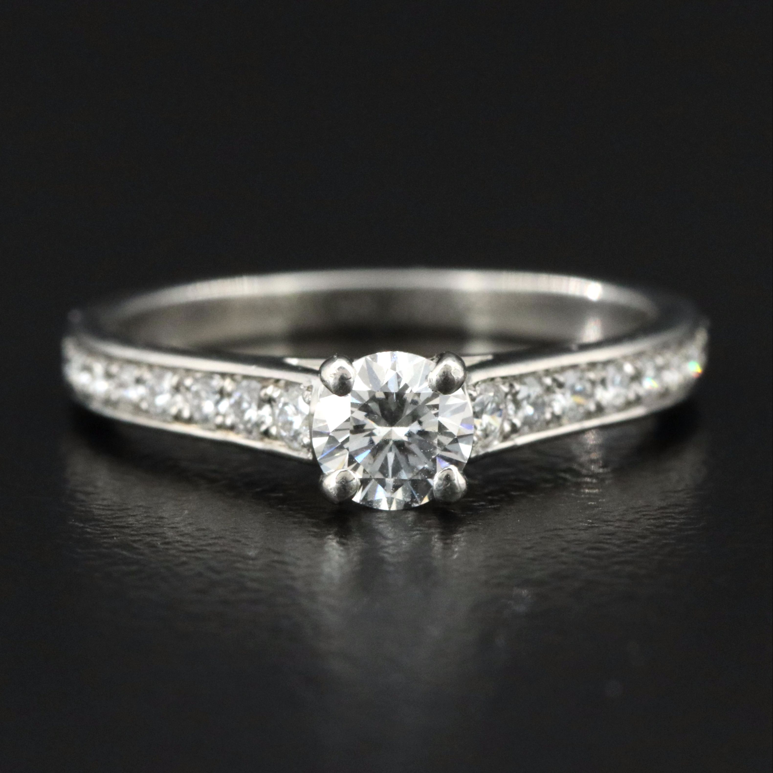 Van Cleef & Arpels Platinum 0.57 CTW Ring with GIA eReport for Center Diamond