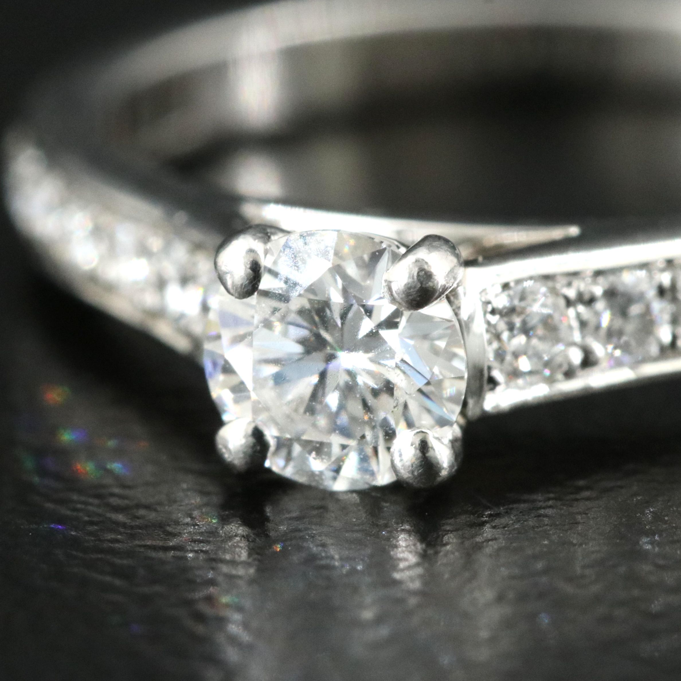 Van Cleef & Arpels Platinum 0.57 CTW Ring with GIA eReport for Center Diamond