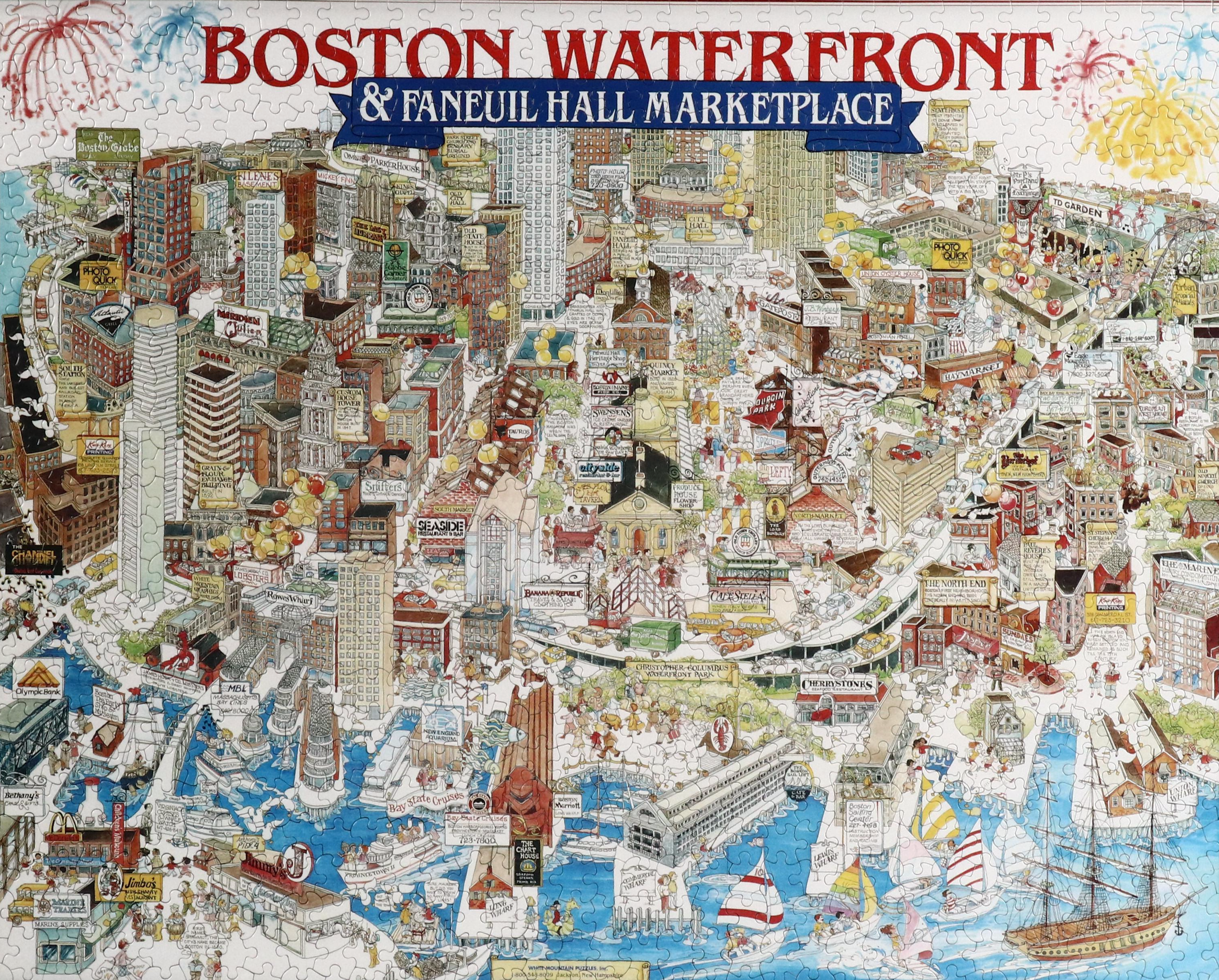 "Boston Waterfront and Faneuil Hall Marketplace" Framed Jigsaw Puzzle