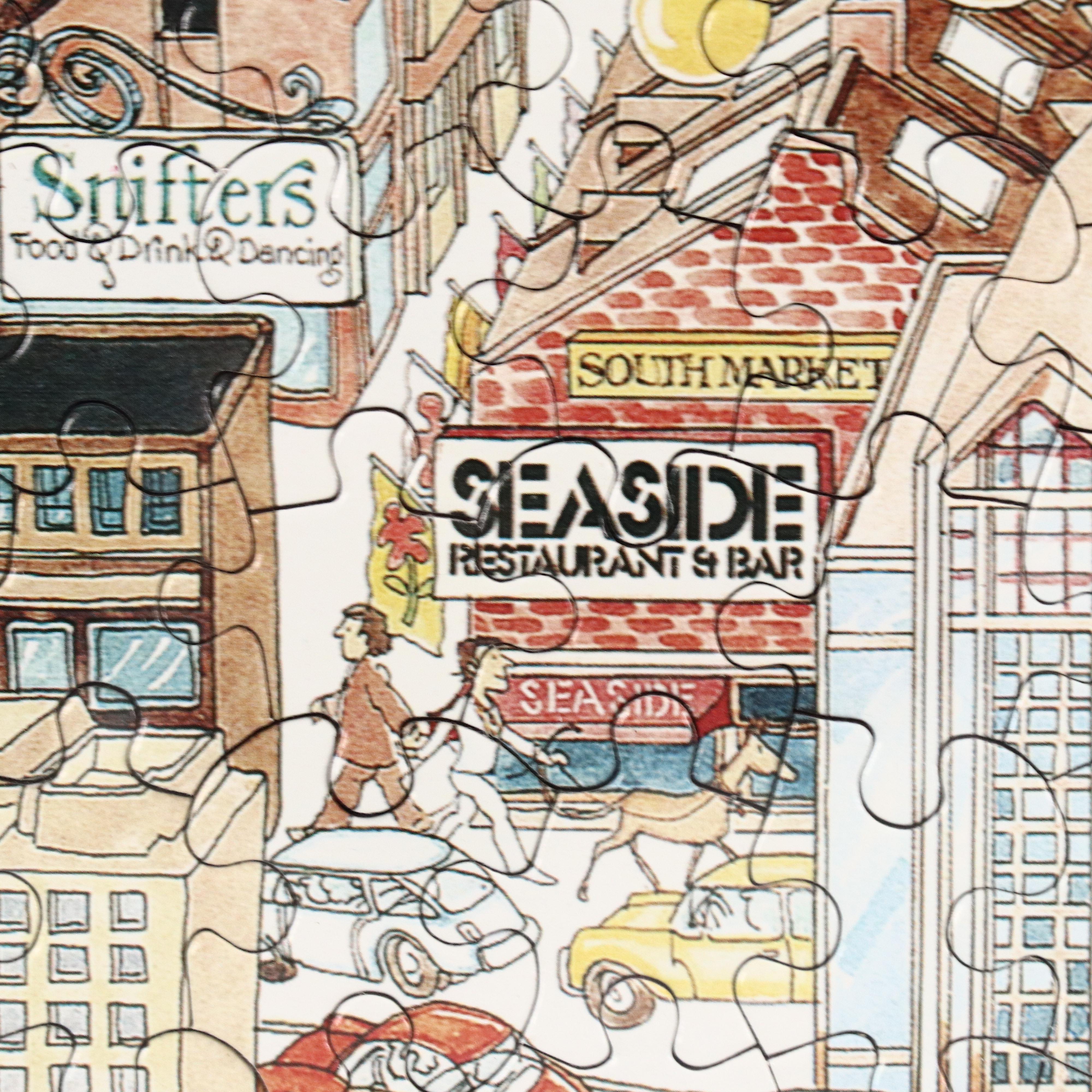 "Boston Waterfront and Faneuil Hall Marketplace" Framed Jigsaw Puzzle