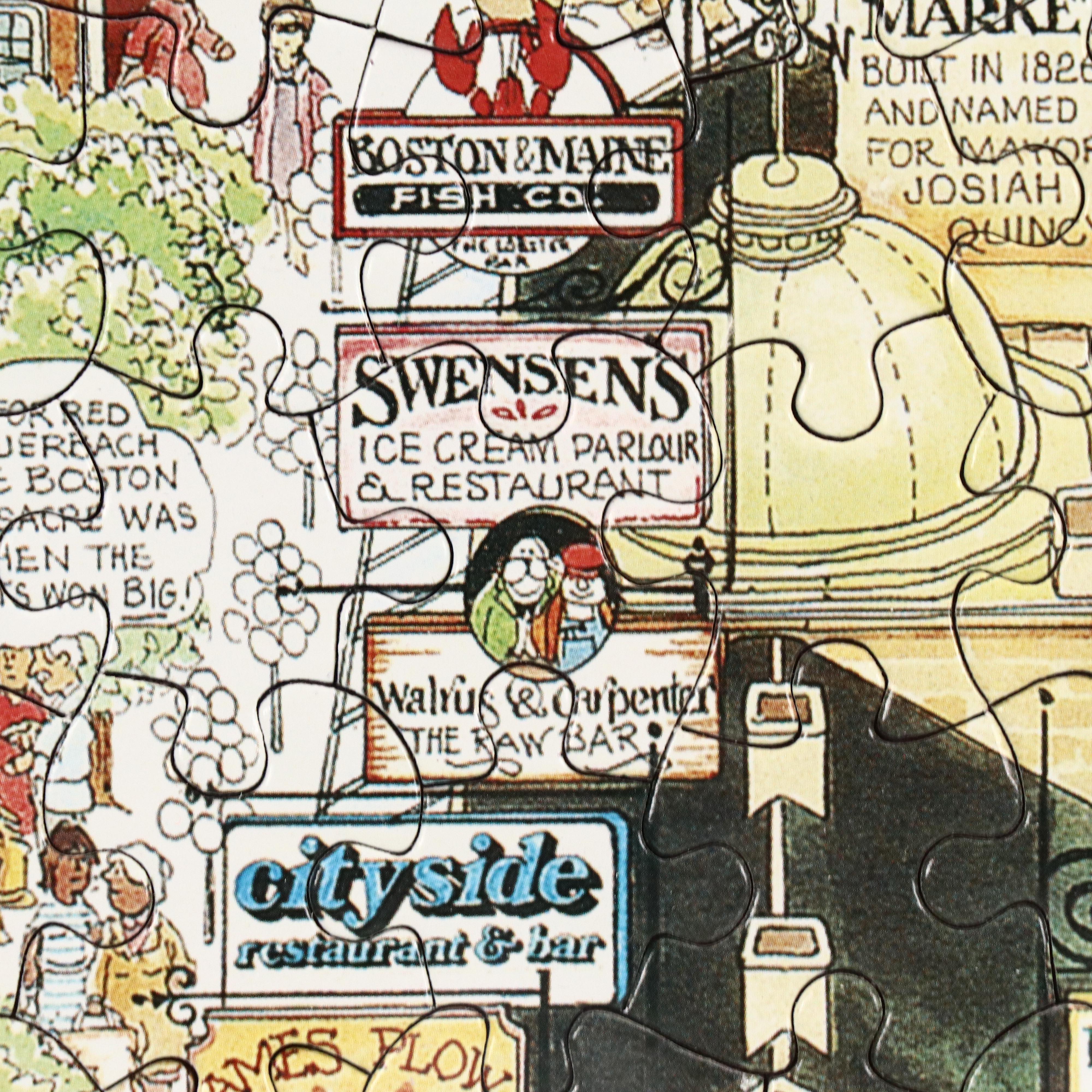 "Boston Waterfront and Faneuil Hall Marketplace" Framed Jigsaw Puzzle