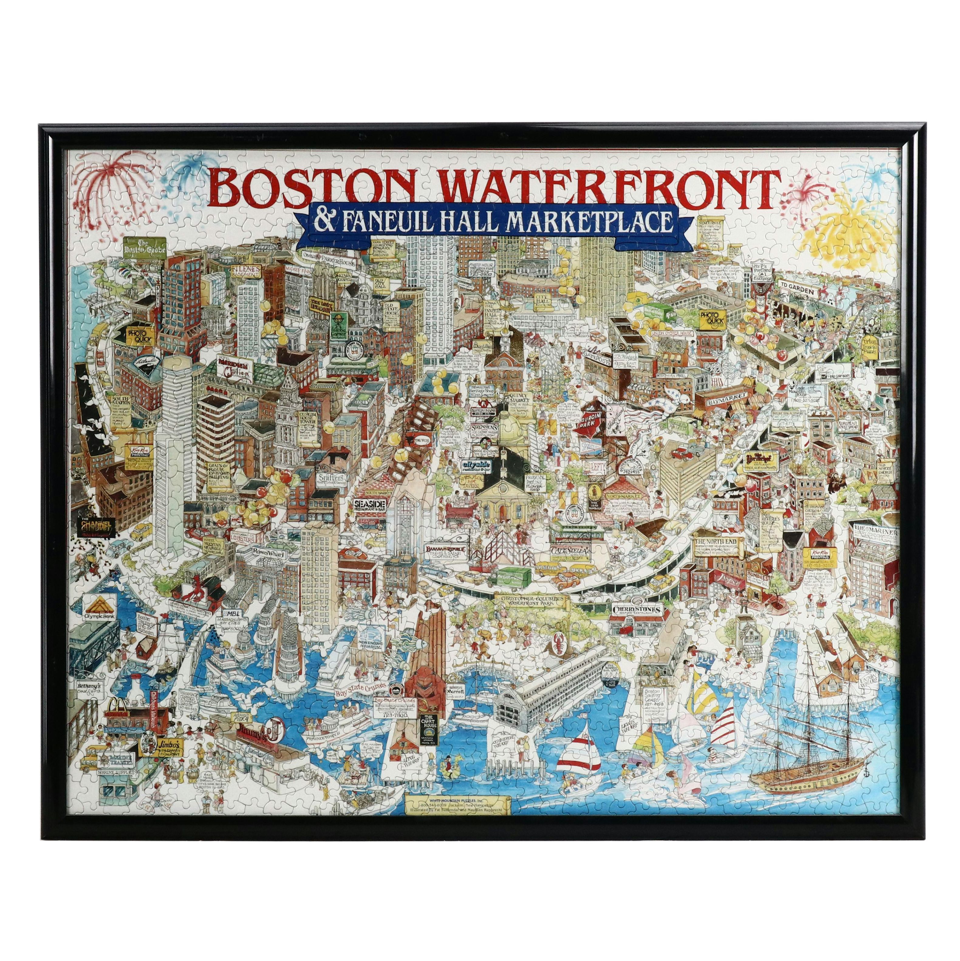 "Boston Waterfront and Faneuil Hall Marketplace" Framed Jigsaw Puzzle