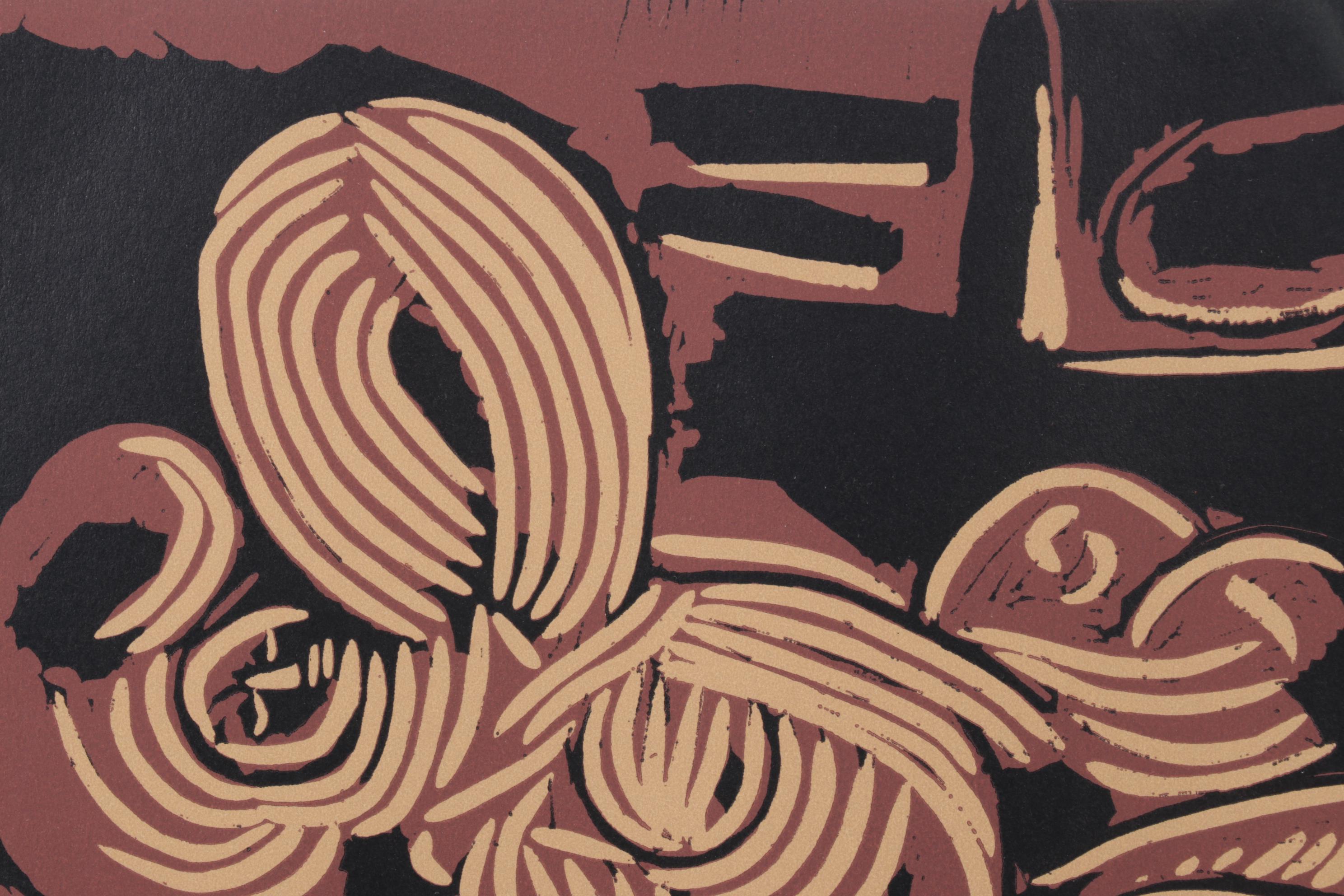 Pablo Picasso Linocut "Reclining Woman & Picador with Guitar," 1962