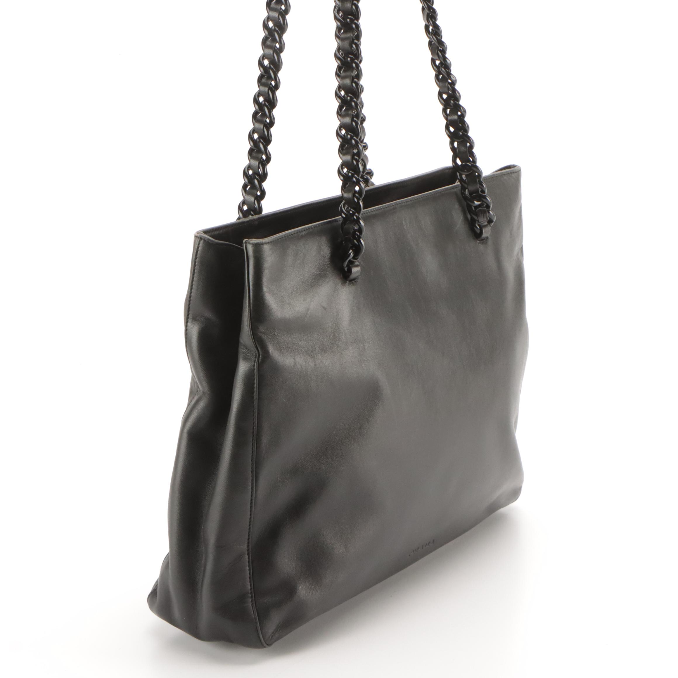 Prada Bachelite Shoulder Bag in Black Nappa Leather