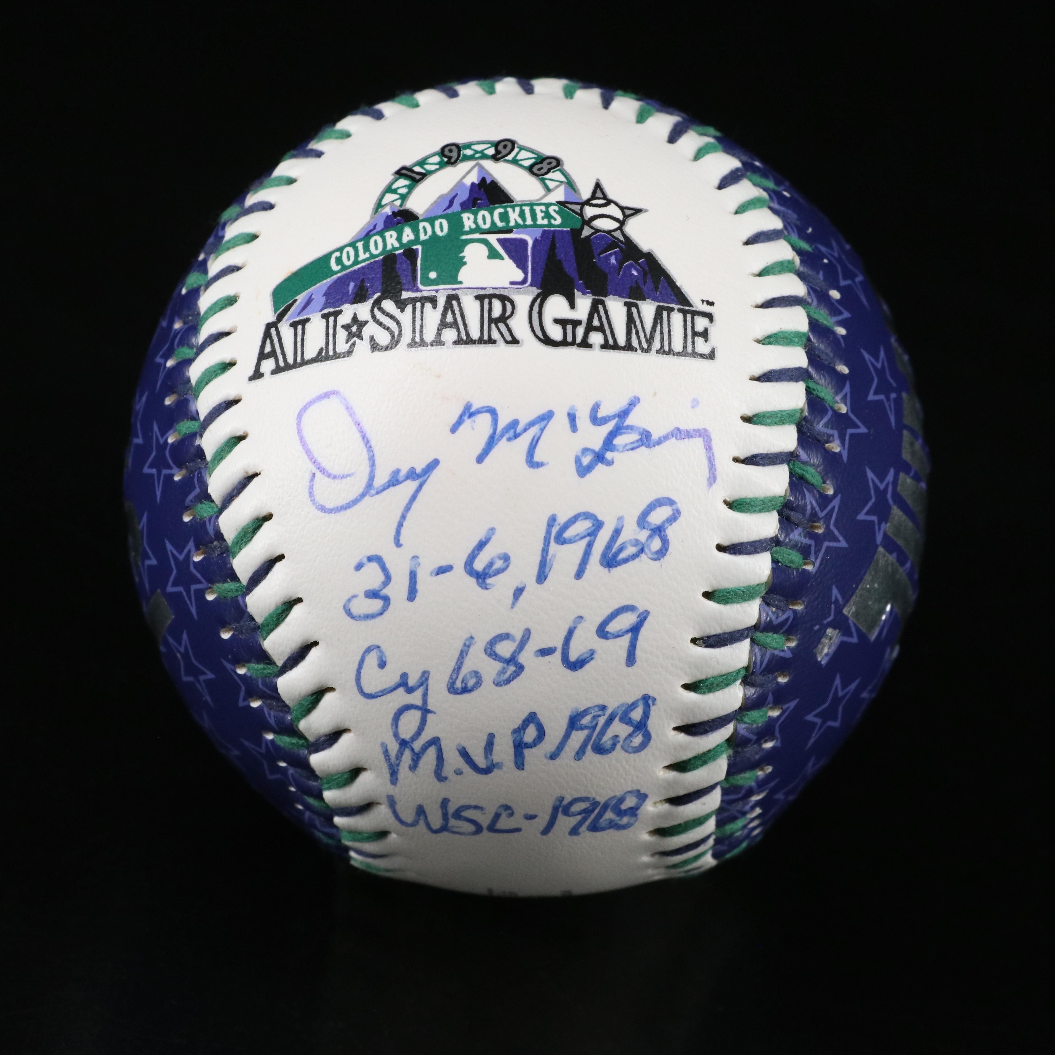 Denny McLain Signed Baseball, Detroit Tigers, Last 30 Game Winner, JSA