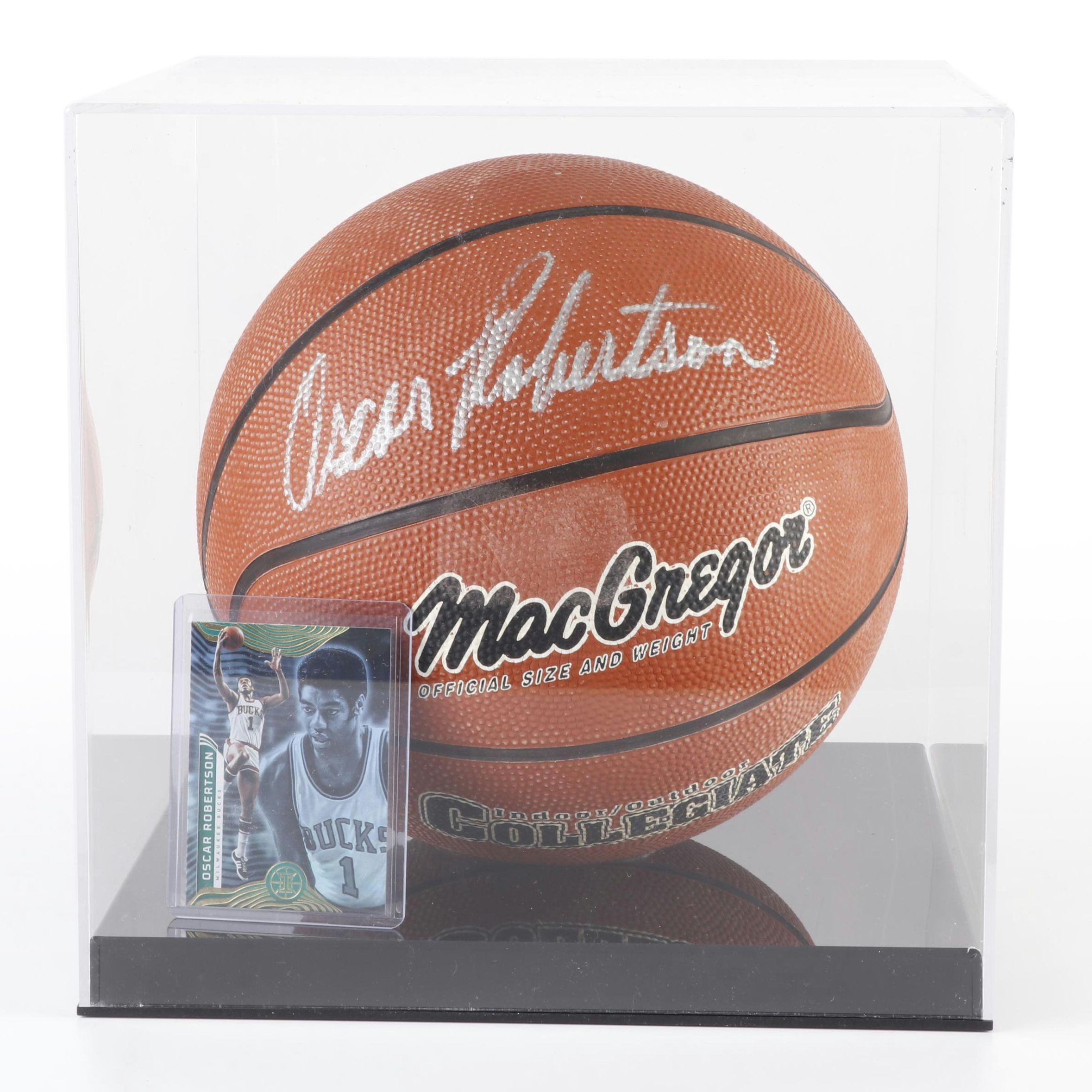 Oscar Robertson Signed Basketball and Signed Photo, JSA