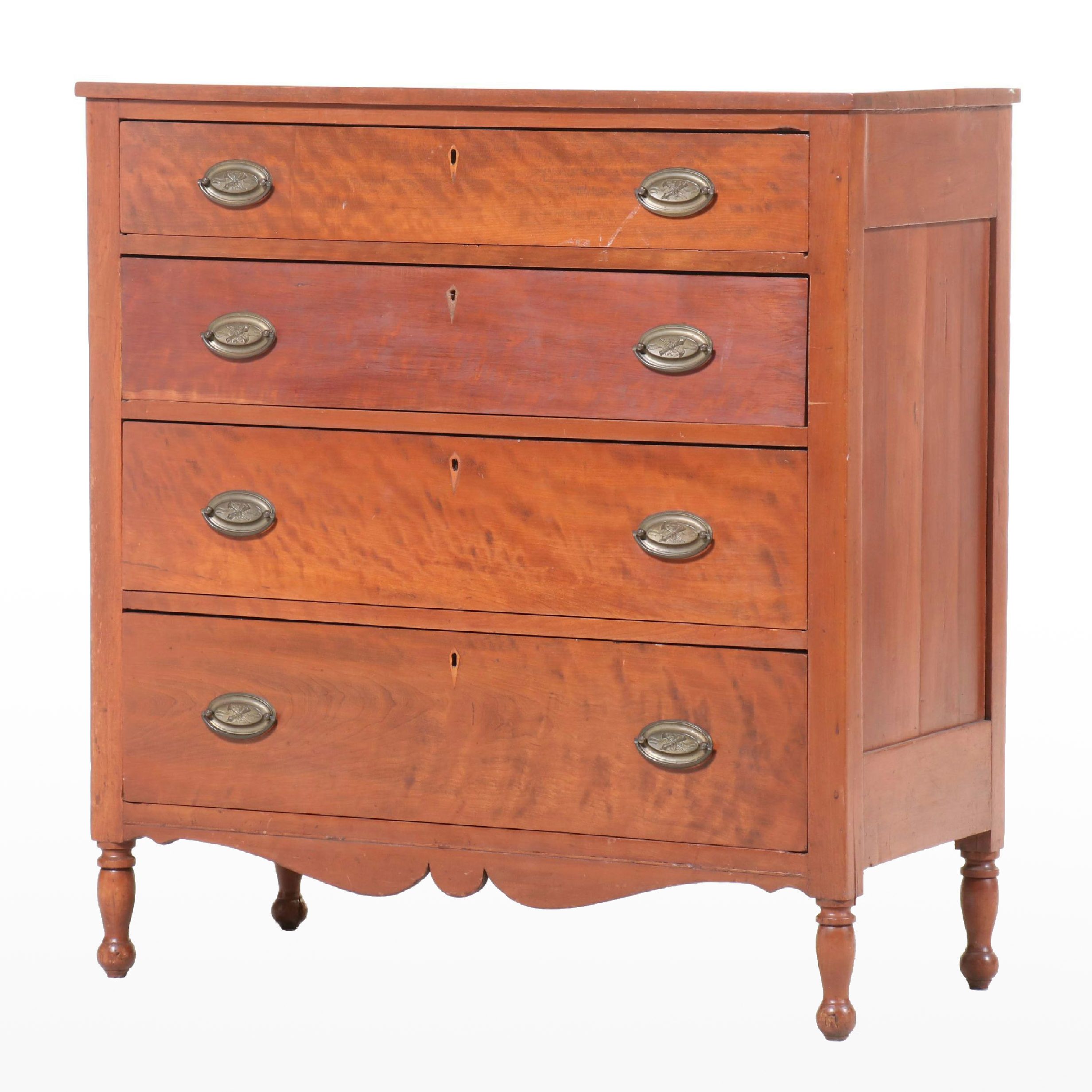 Sheraton Style Birch Four-Drawer Chest, Early 20th Century