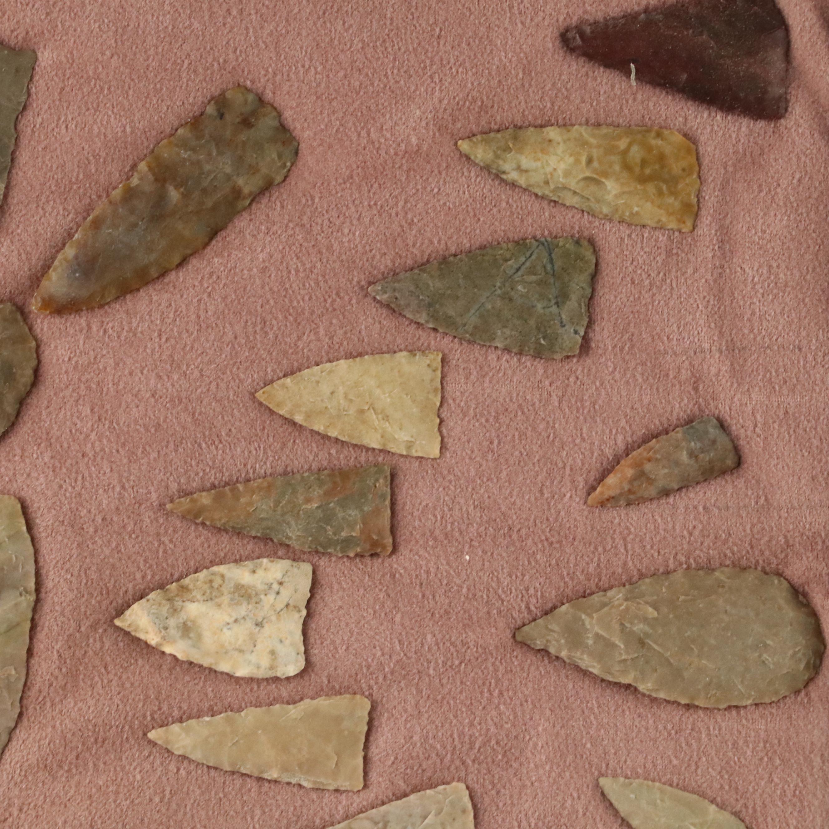 Indigenous Flint, Chert and Other Stone Arrowheads and Points