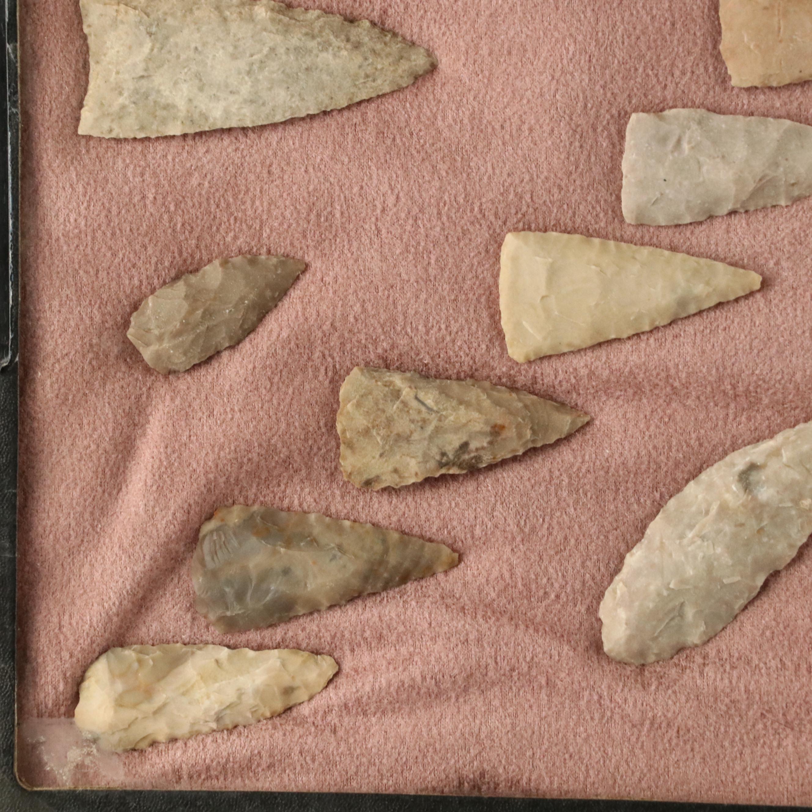 Indigenous Flint, Chert and Other Stone Arrowheads and Points