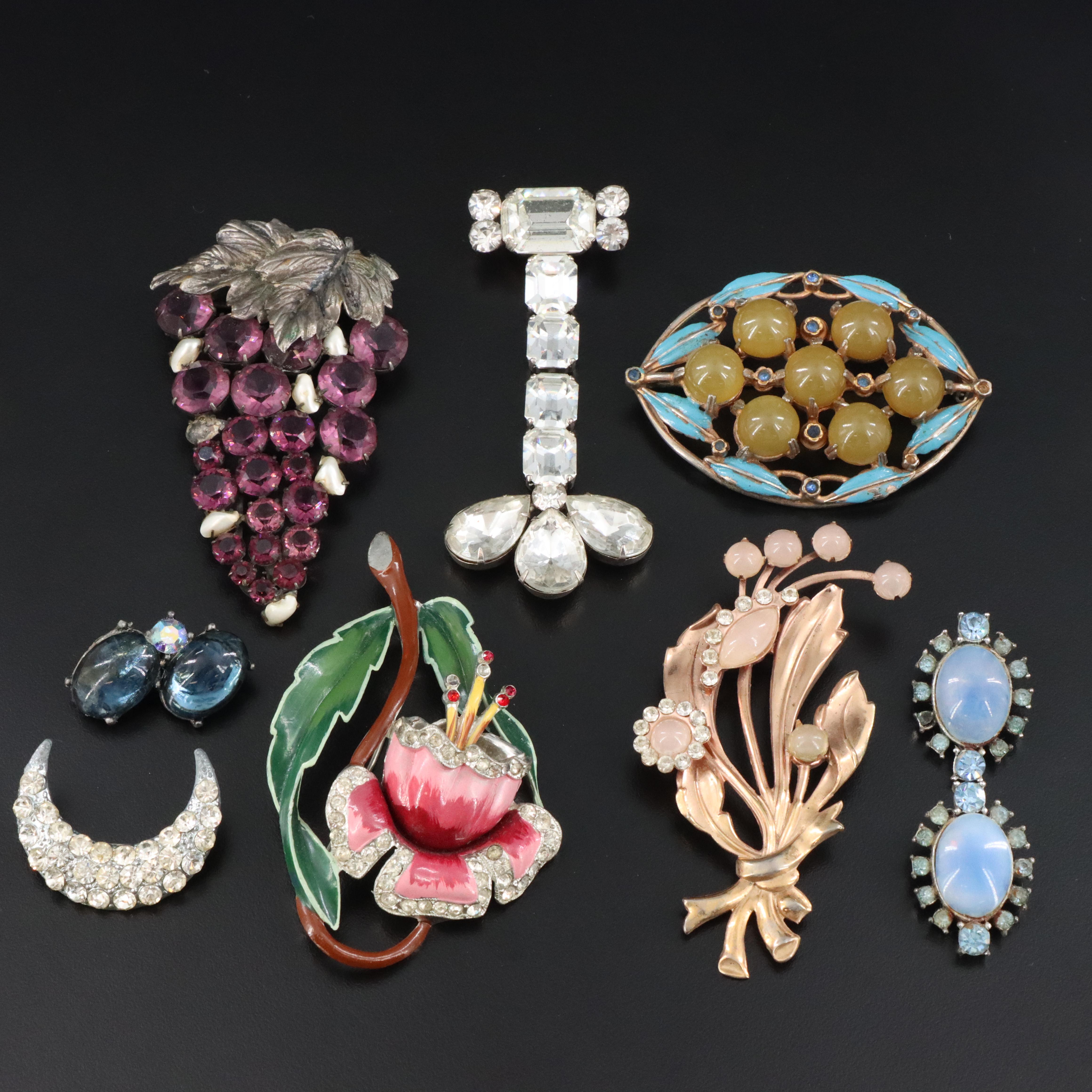 Vintage circa 1940 Coro Brooch Collection