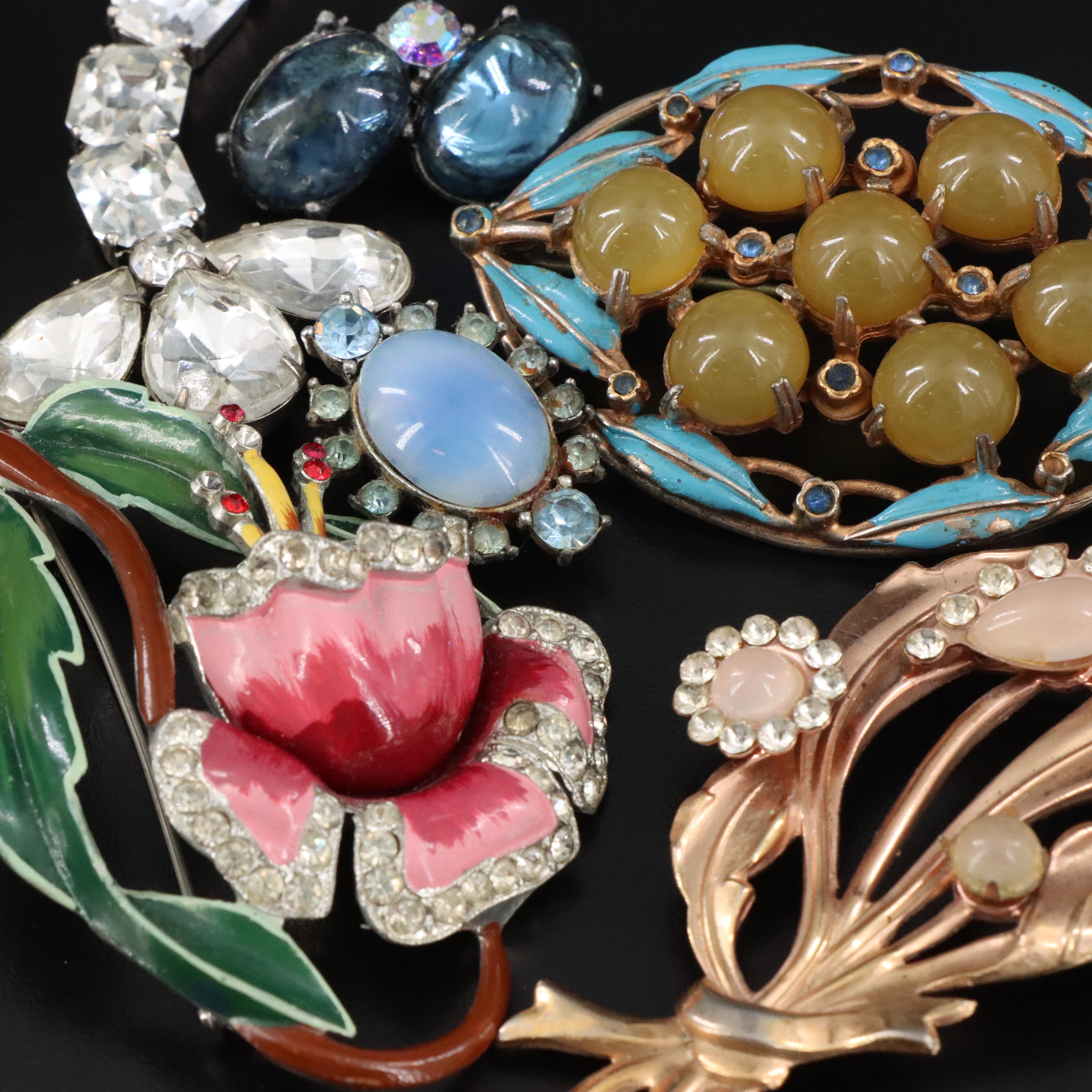 Vintage circa 1940 Coro Brooch Collection