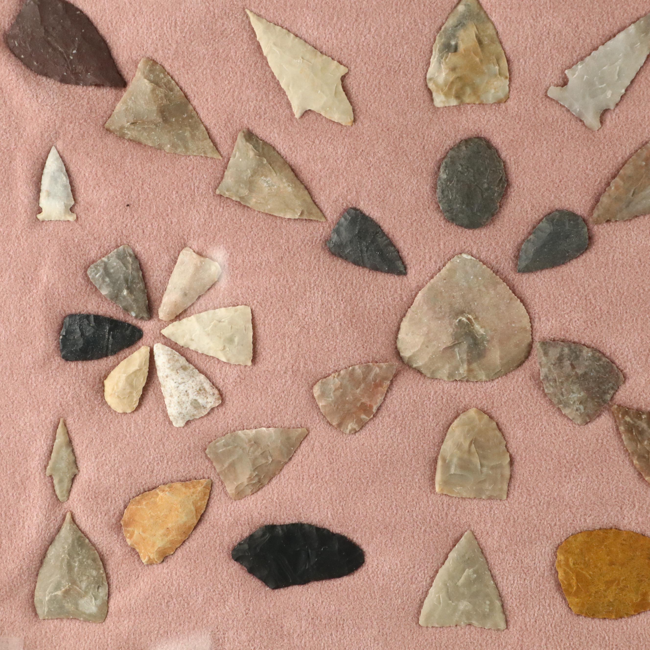 Indigenous Flint, Chert and Other Stone Arrowheads and Points