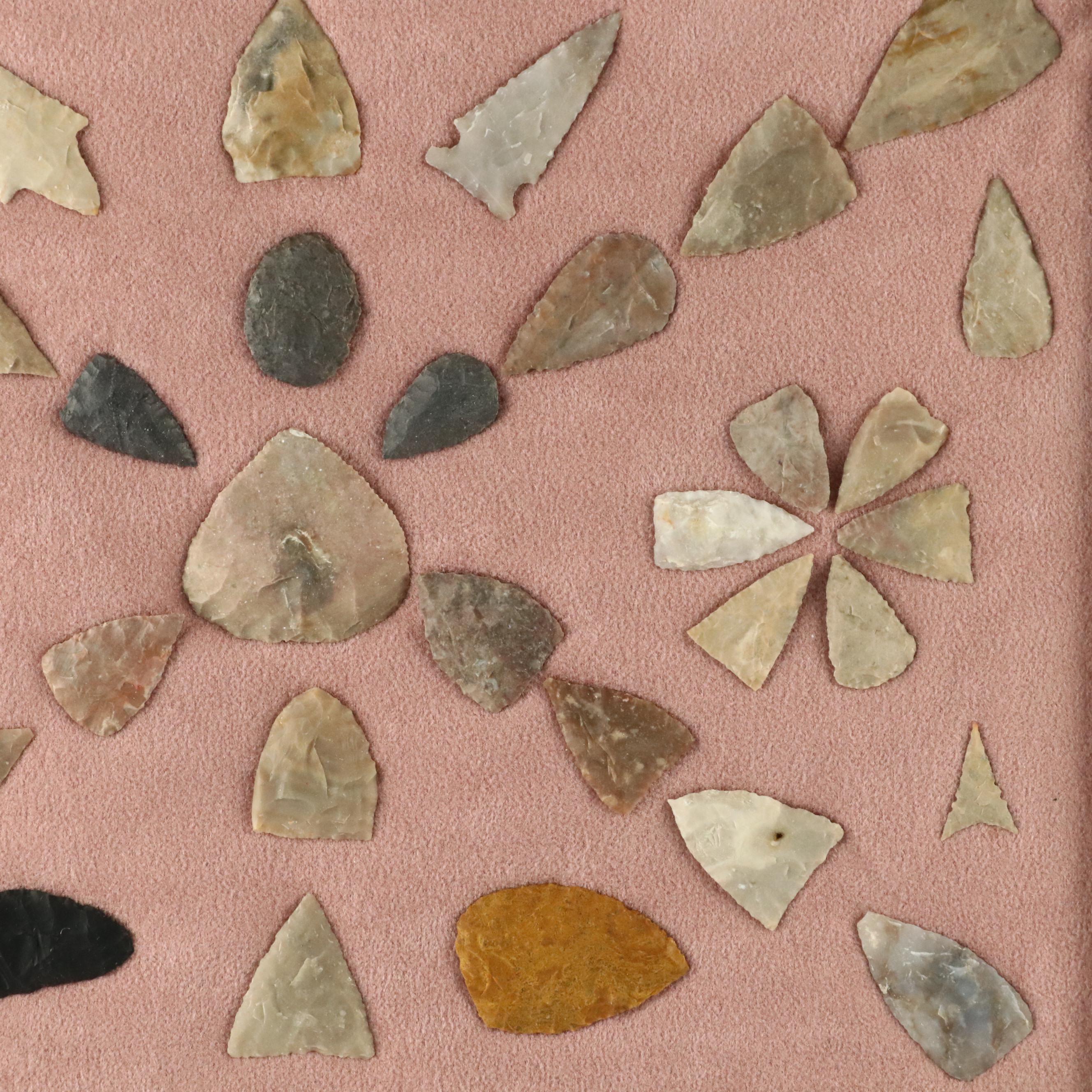 Indigenous Flint, Chert and Other Stone Arrowheads and Points