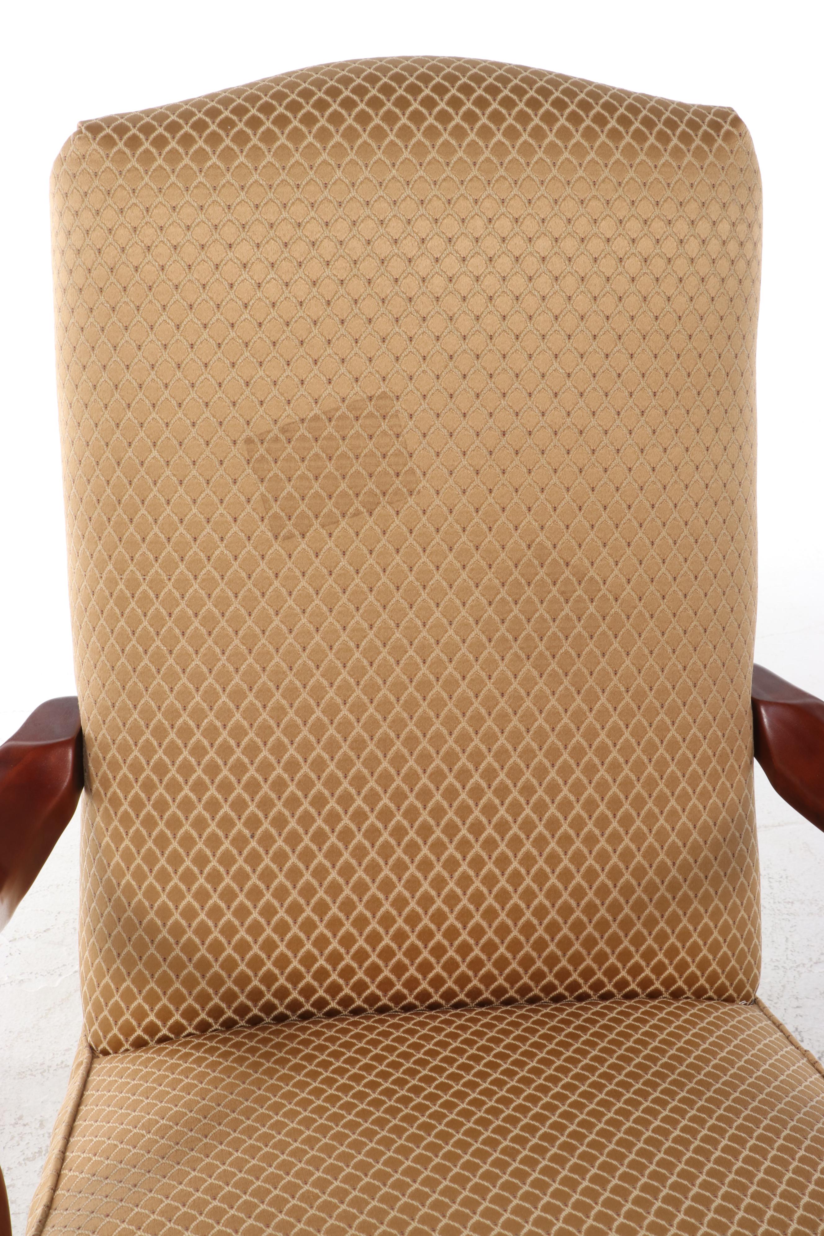 Best Chairs Inc. Queen Anne Style Hardwood and Upholstered Armchair