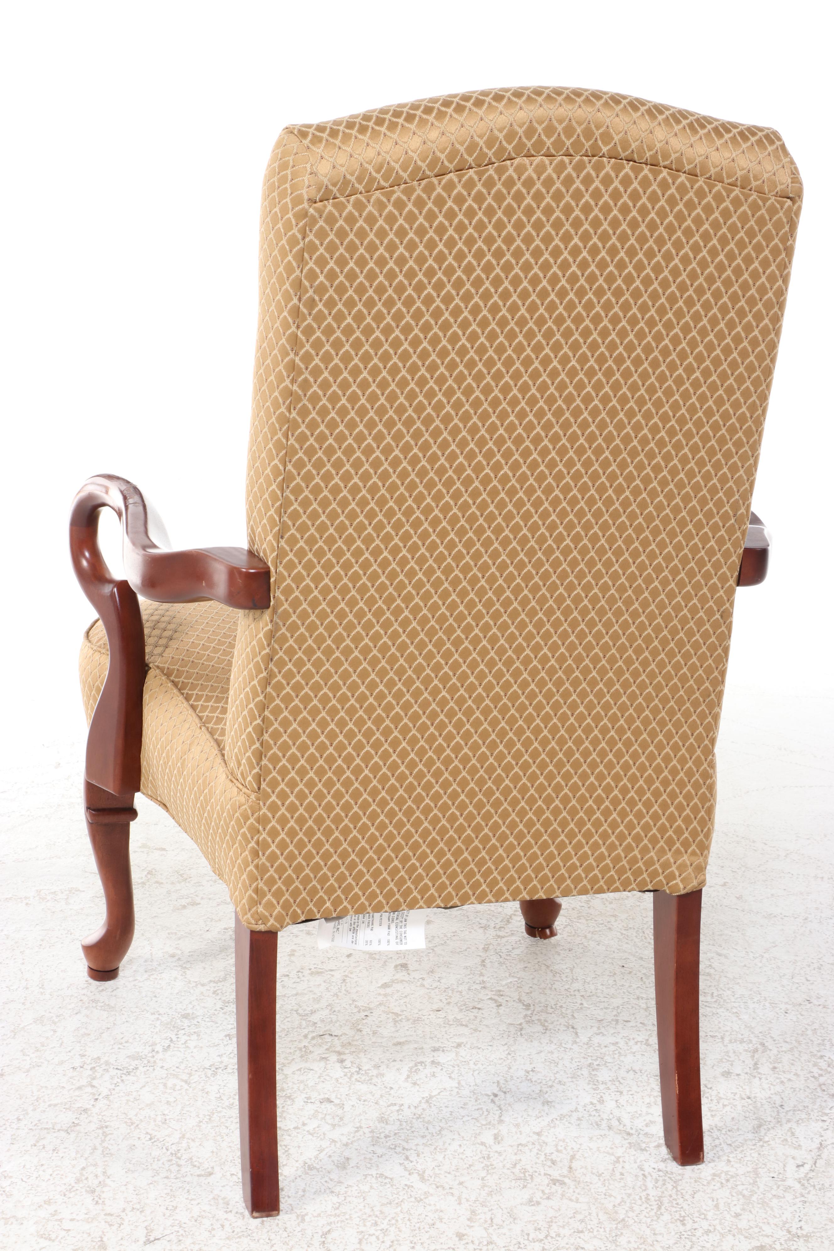 Best Chairs Inc. Queen Anne Style Hardwood and Upholstered Armchair