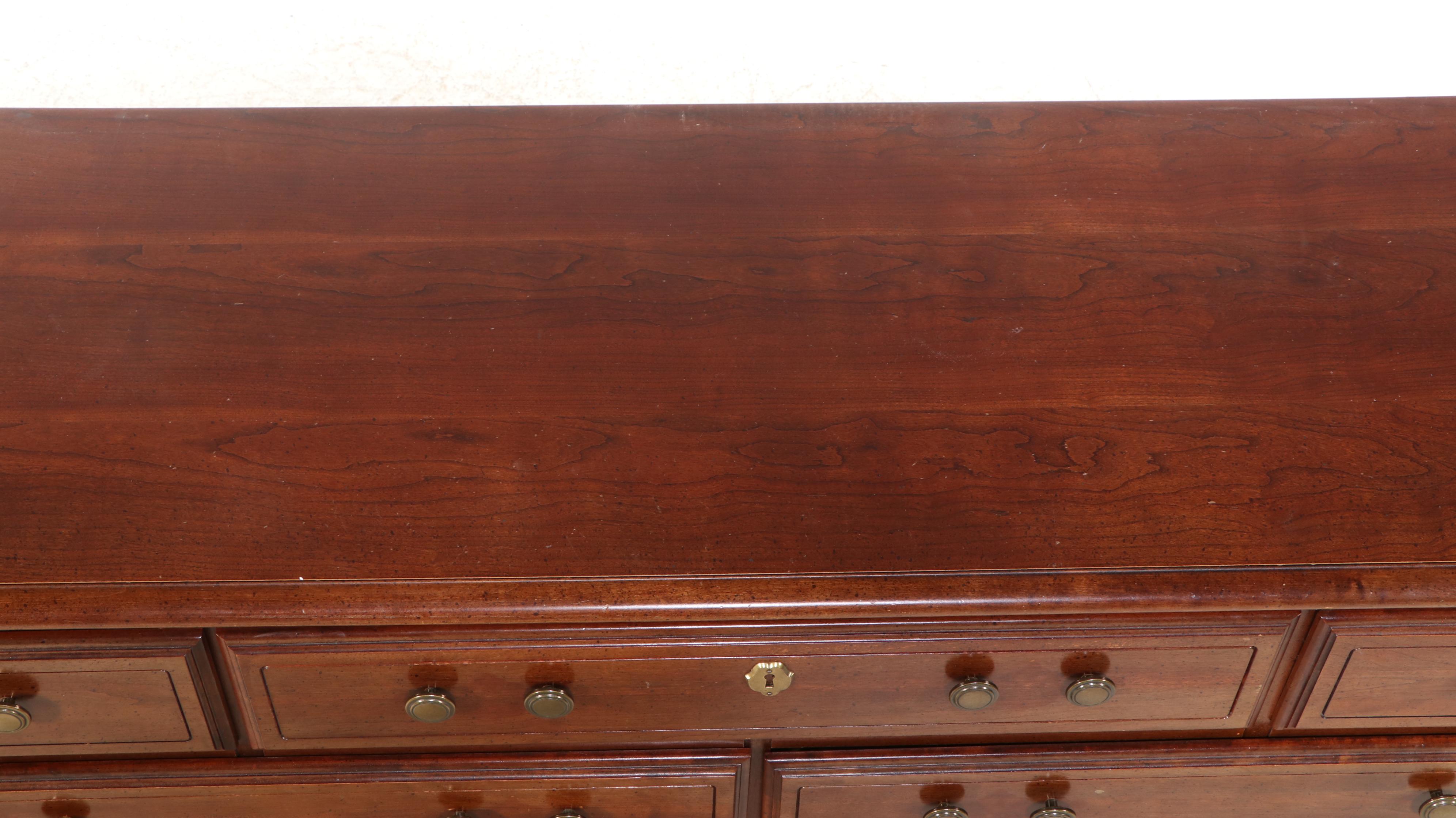 Lenoir House Colonial Style Cherry Dresser with Mirror, Chest, and Nightstand