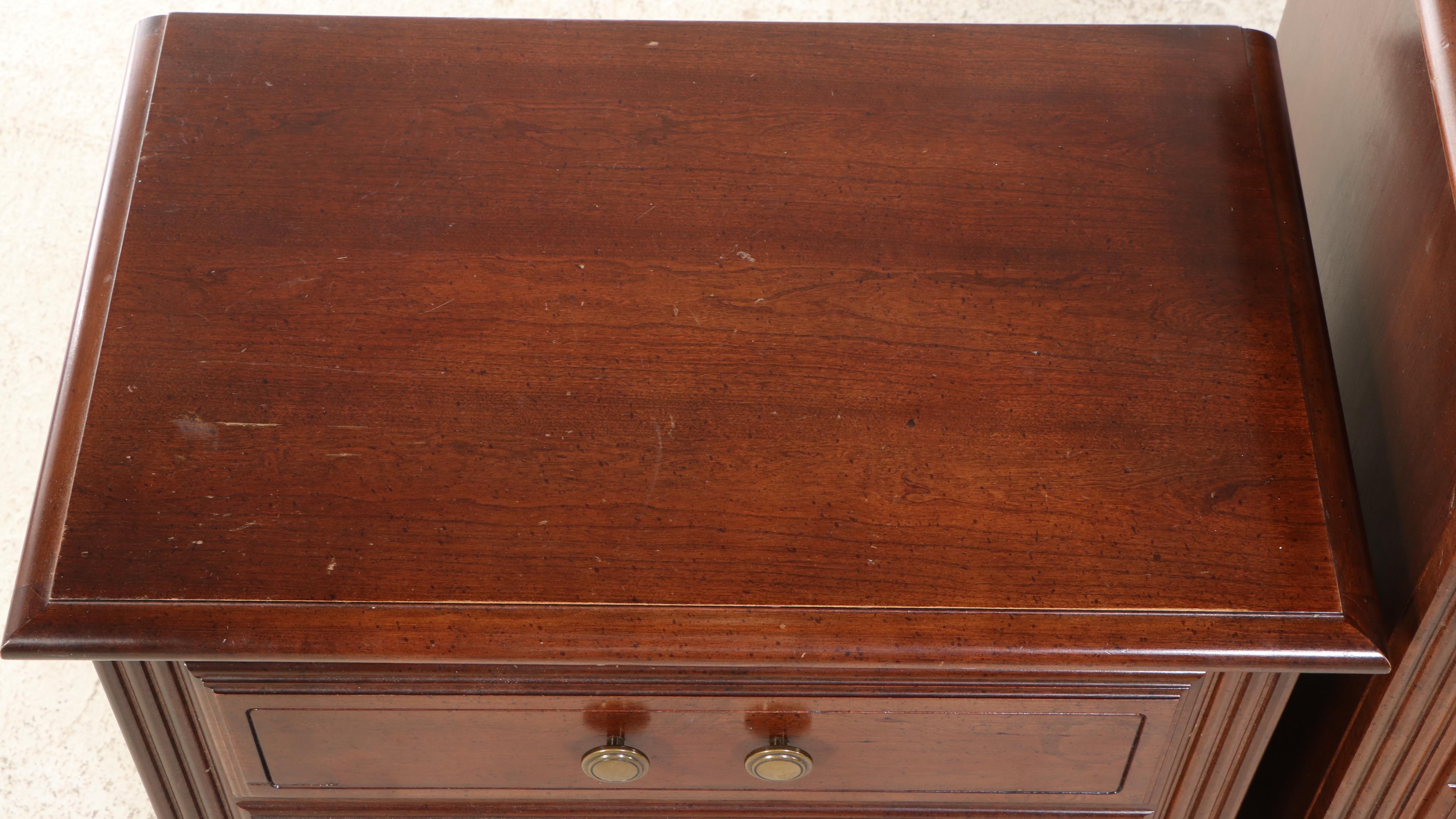 Lenoir House Colonial Style Cherry Dresser with Mirror, Chest, and Nightstand
