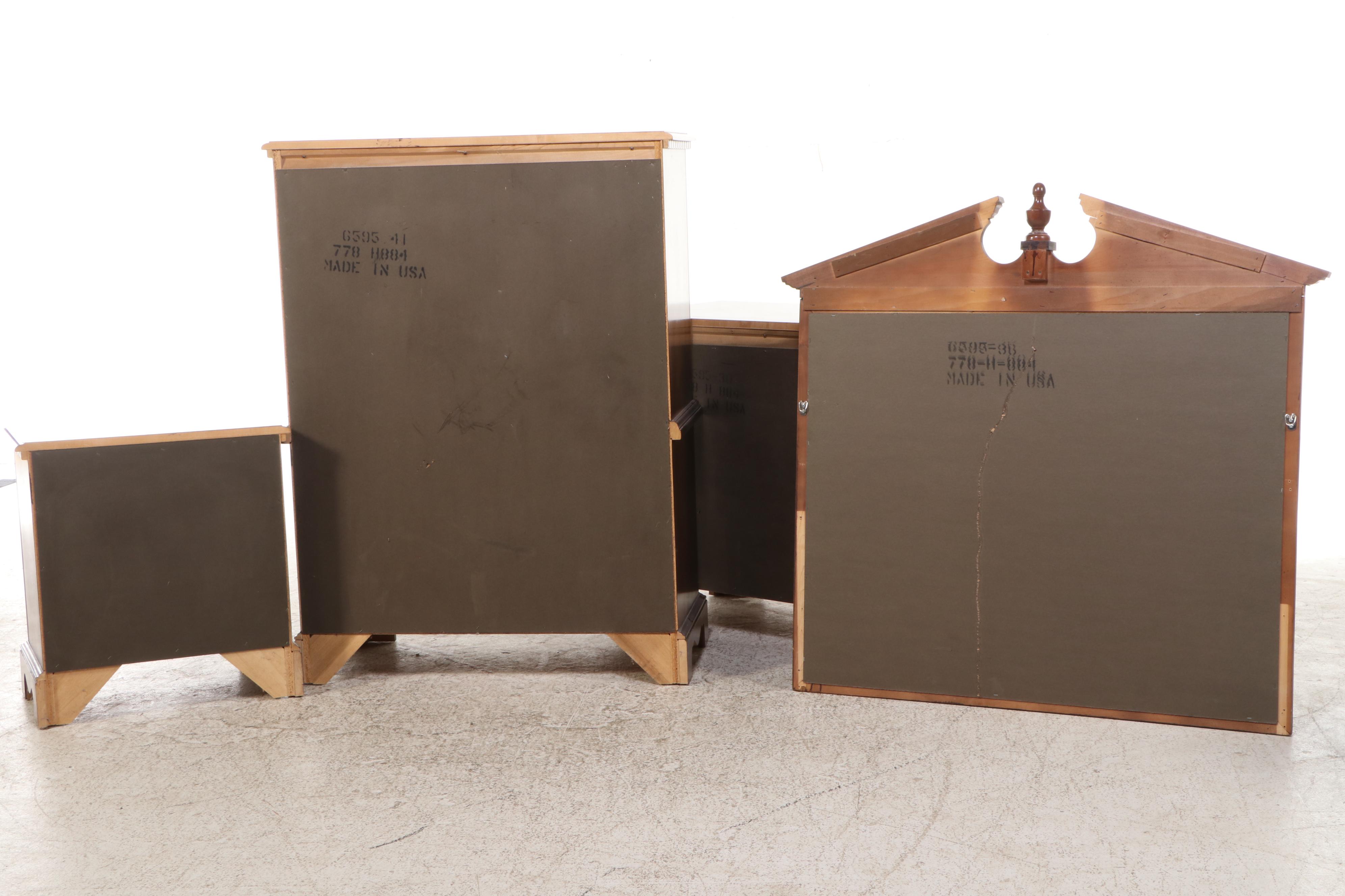 Lenoir House Colonial Style Cherry Dresser with Mirror, Chest, and Nightstand