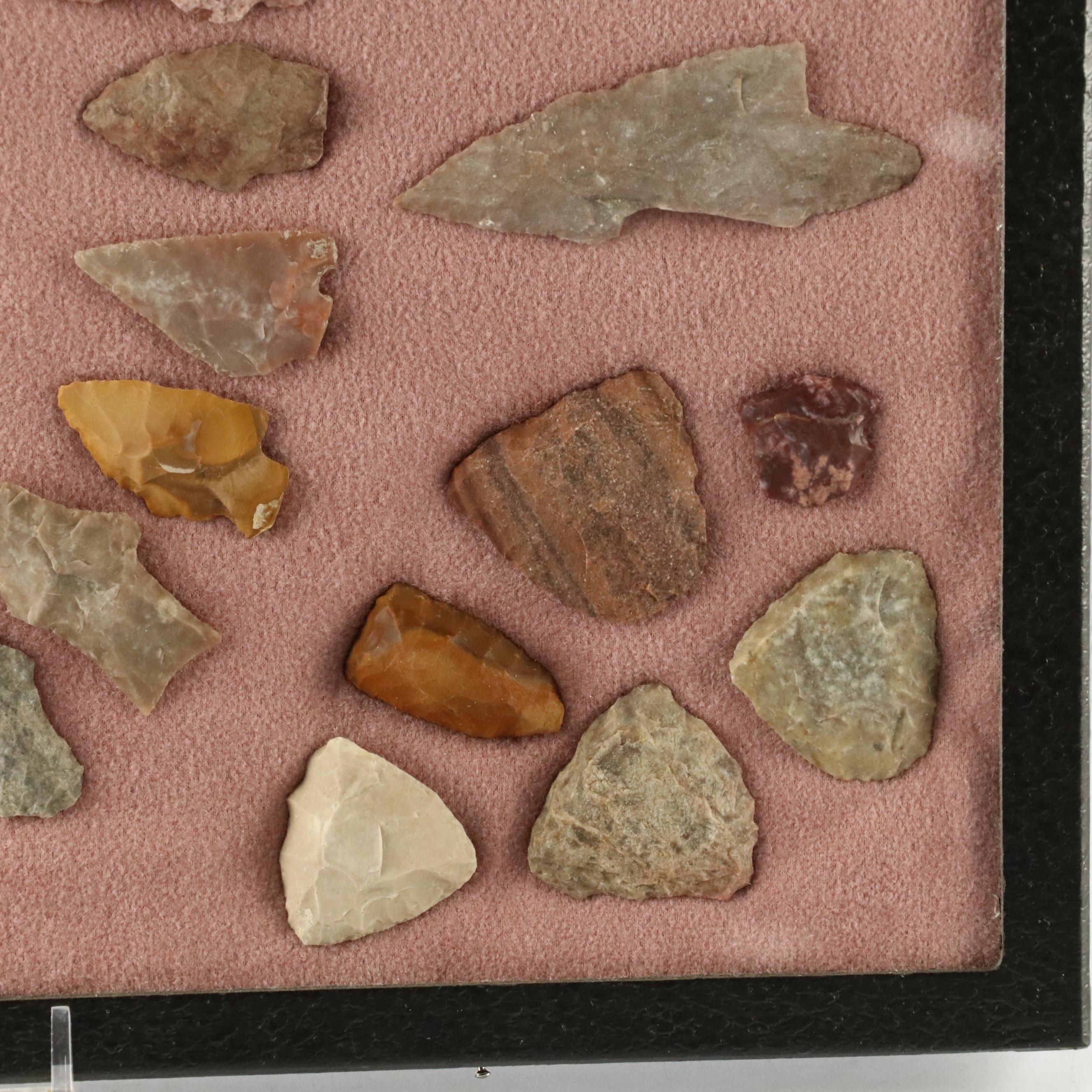 Indigenous Knapped Flint, Chert and Other Stone Arrowheads, Points and Scrapers