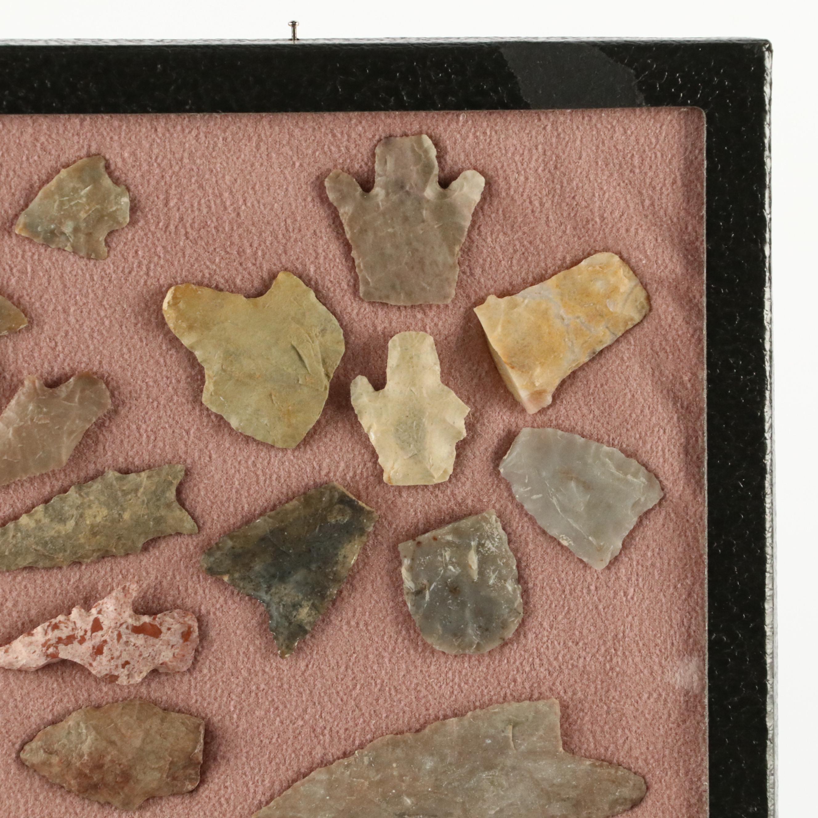 Indigenous Knapped Flint, Chert and Other Stone Arrowheads, Points and Scrapers