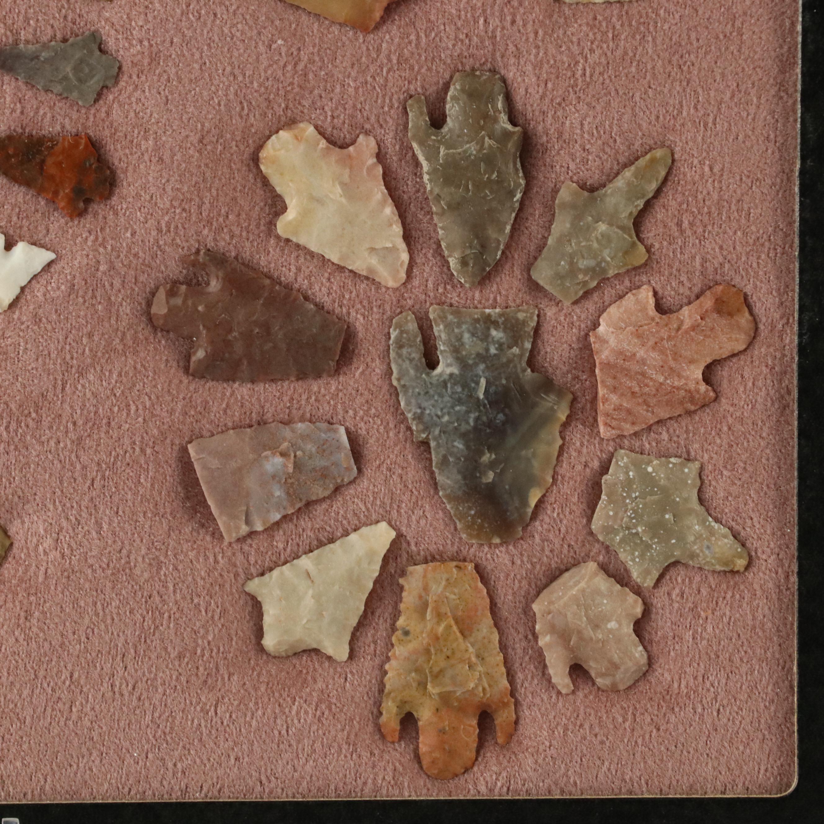 Indigenous Knapped Flint, Chert and Other Stone Arrowheads and Points
