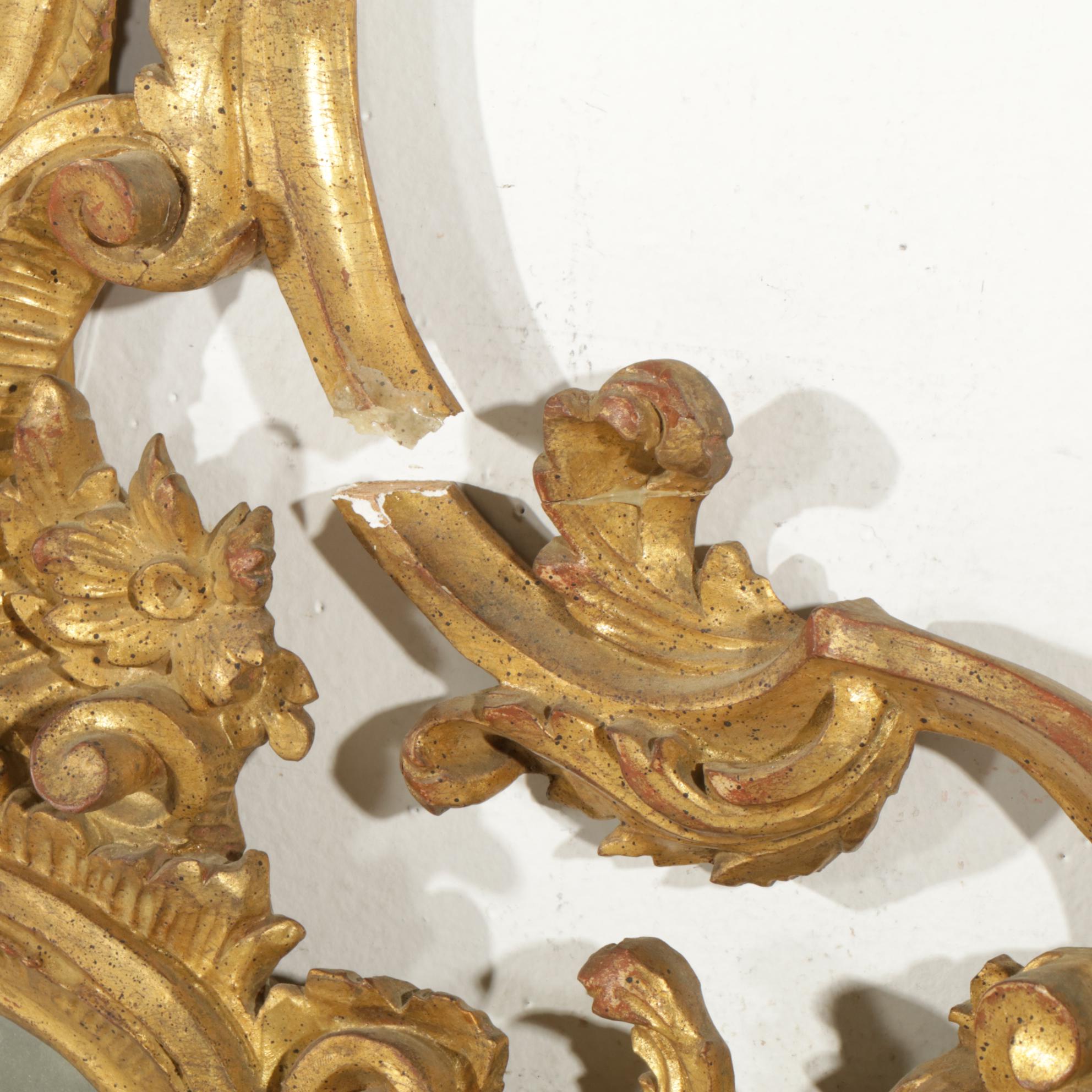 Italian Baroque Style Giltwood and Gesso Wall Mirror