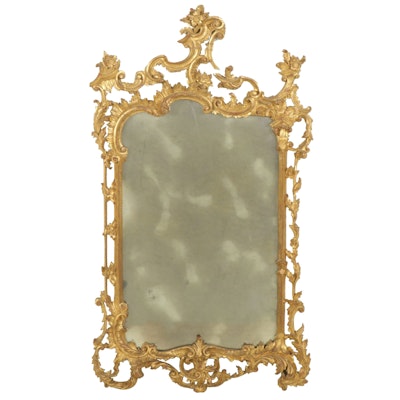 Italian Baroque Style Giltwood and Gesso Wall Mirror Italian Baroque Style Giltwood and Gesso Wall Mirror