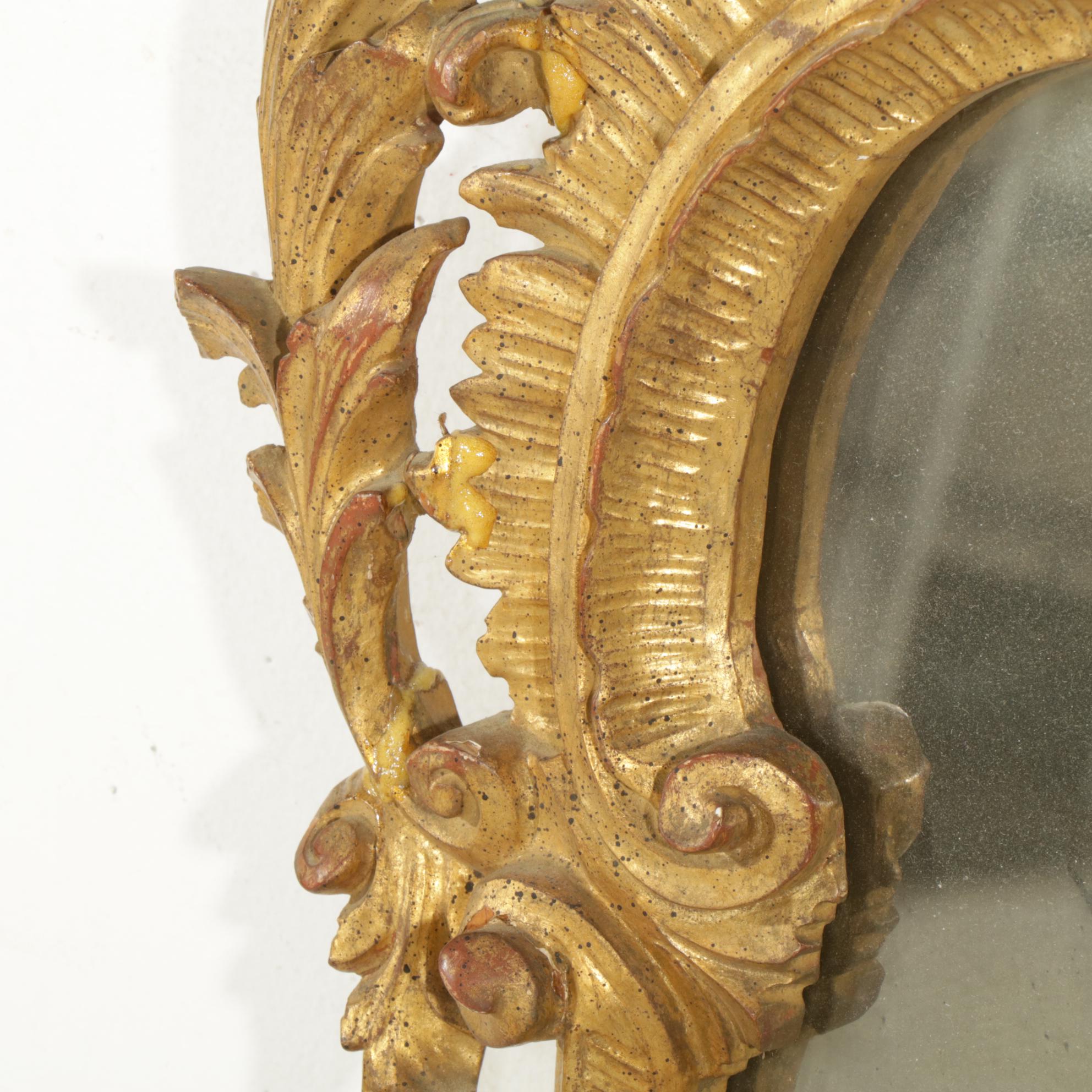 Italian Baroque Style Giltwood and Gesso Wall Mirror