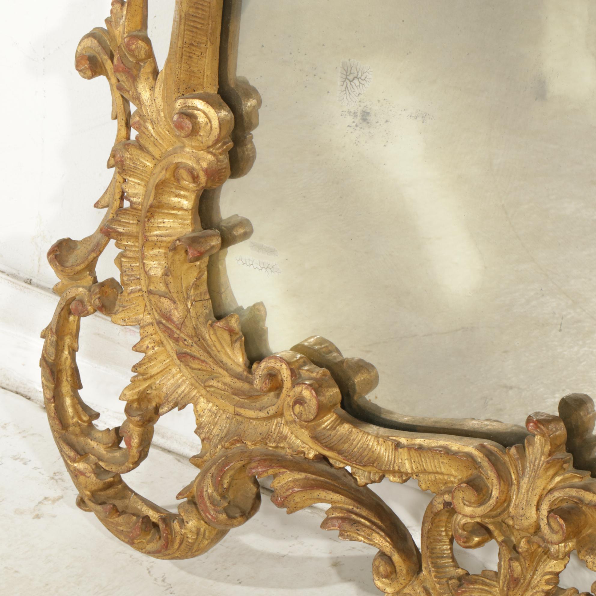 Italian Baroque Style Giltwood and Gesso Wall Mirror