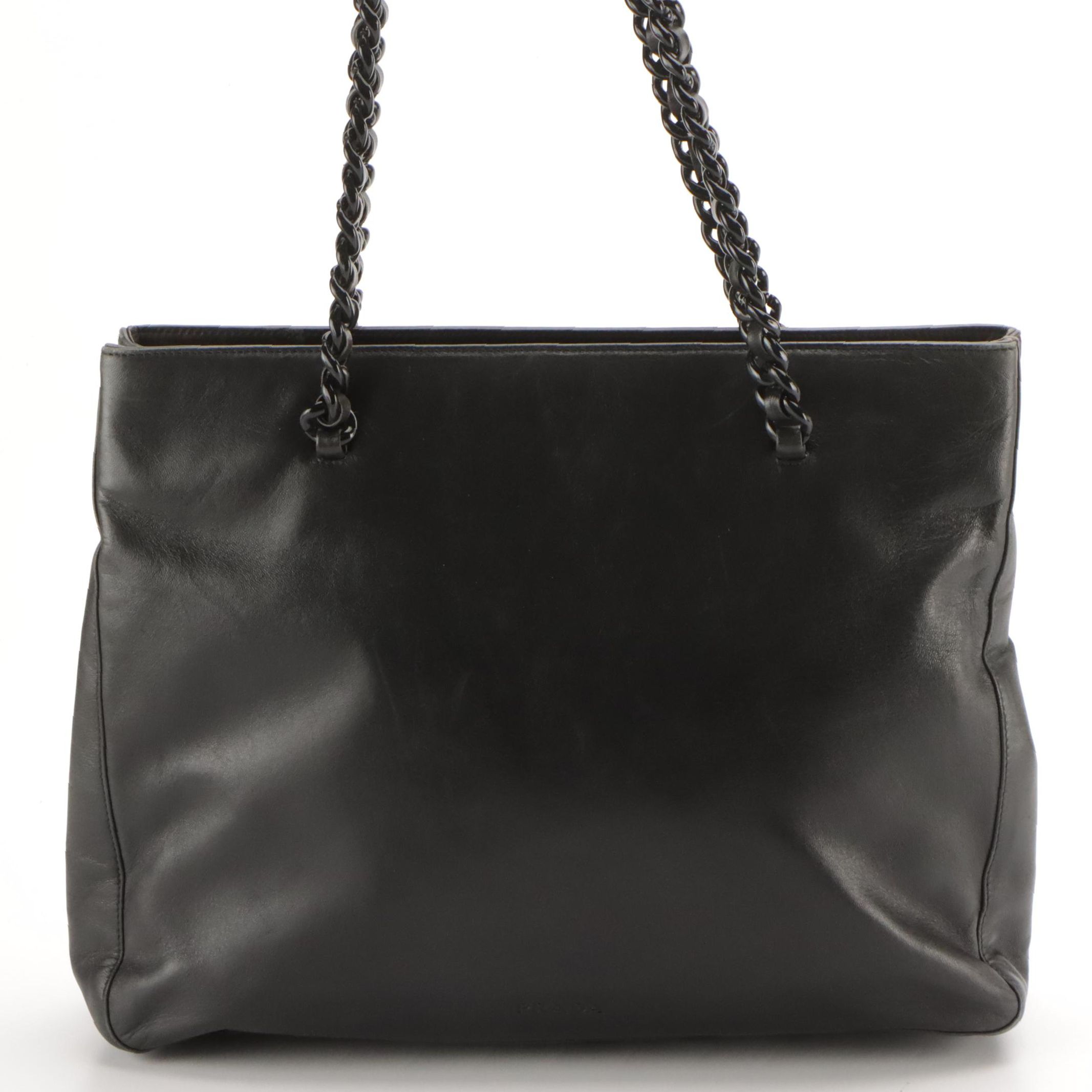 Prada Bachelite Shoulder Bag in Black Nappa Leather