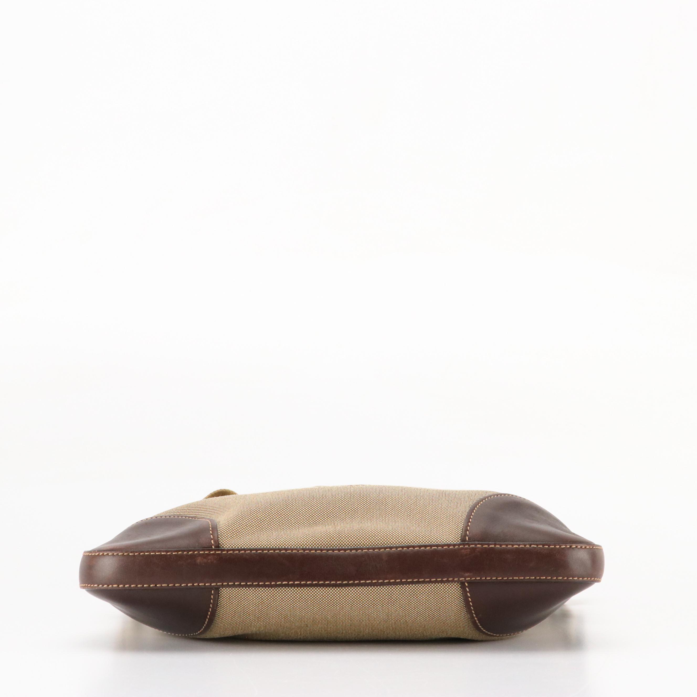 Prada Shoulder Bag BT0534 in Logo Jacquard Canvas with Leather Trim