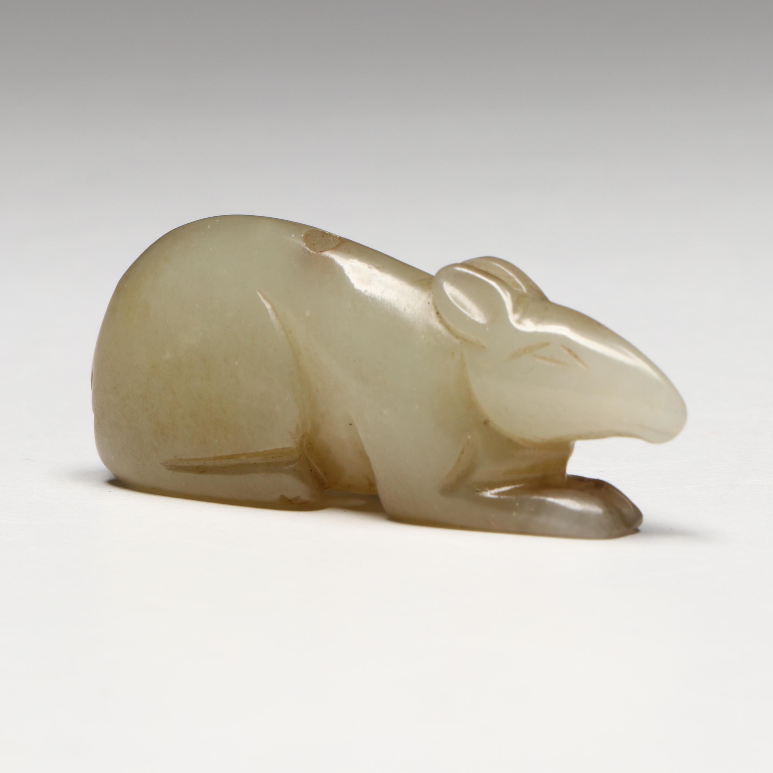 Chinese Carved Serpentine Rat  Yupei
