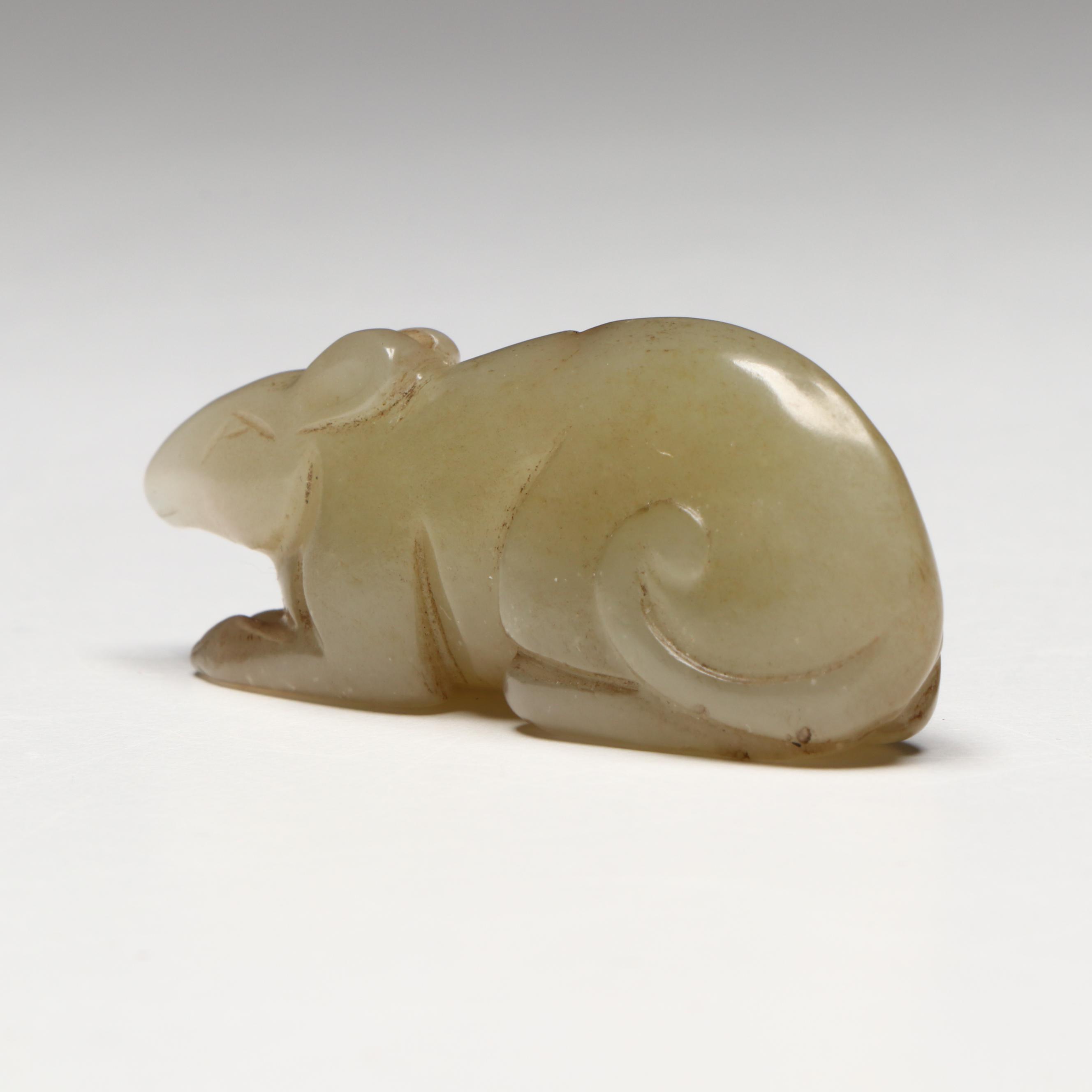 Chinese Carved Serpentine Rat  Yupei