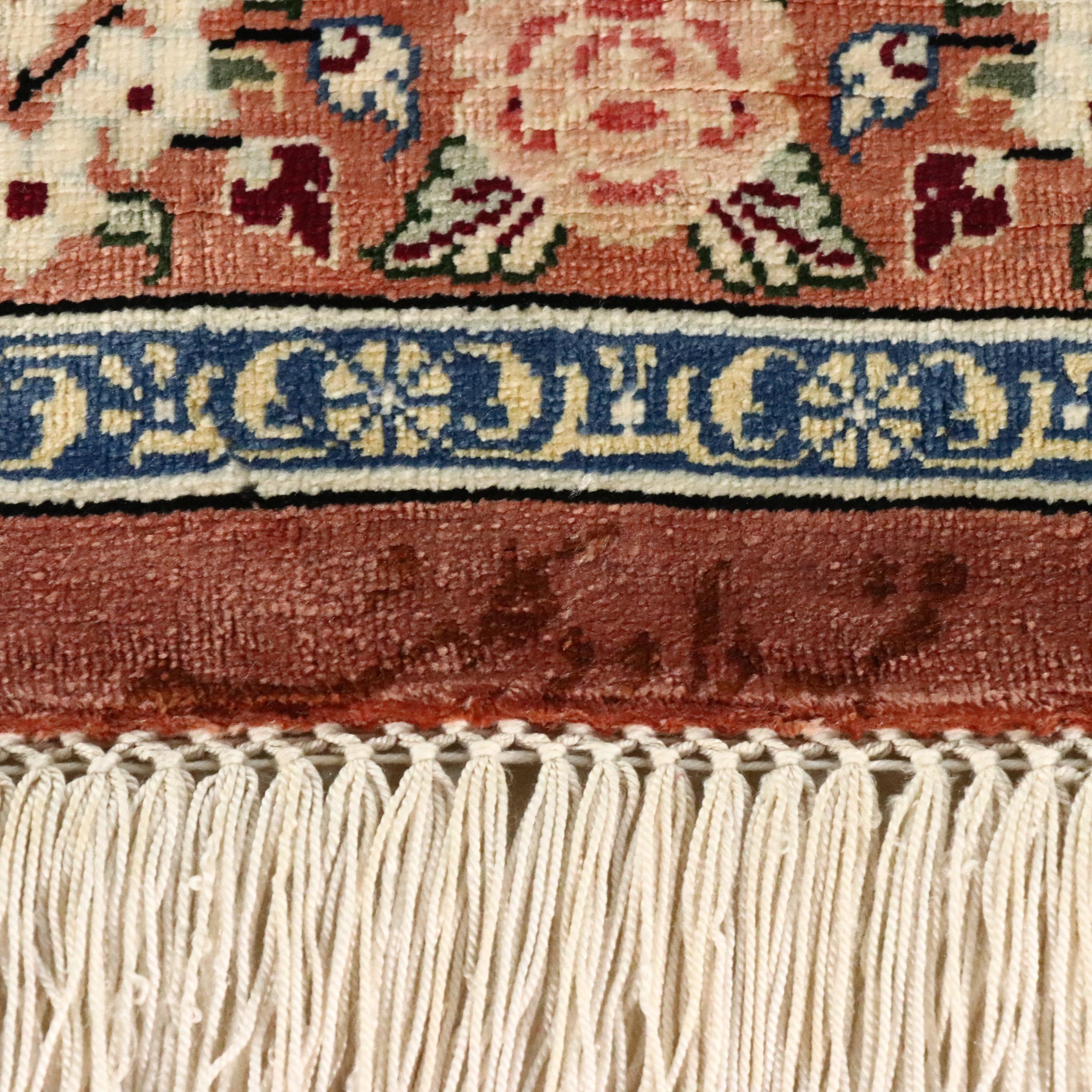 1'10 x 3'1 Hand-Knotted Persian Nain Silk Accent Rug