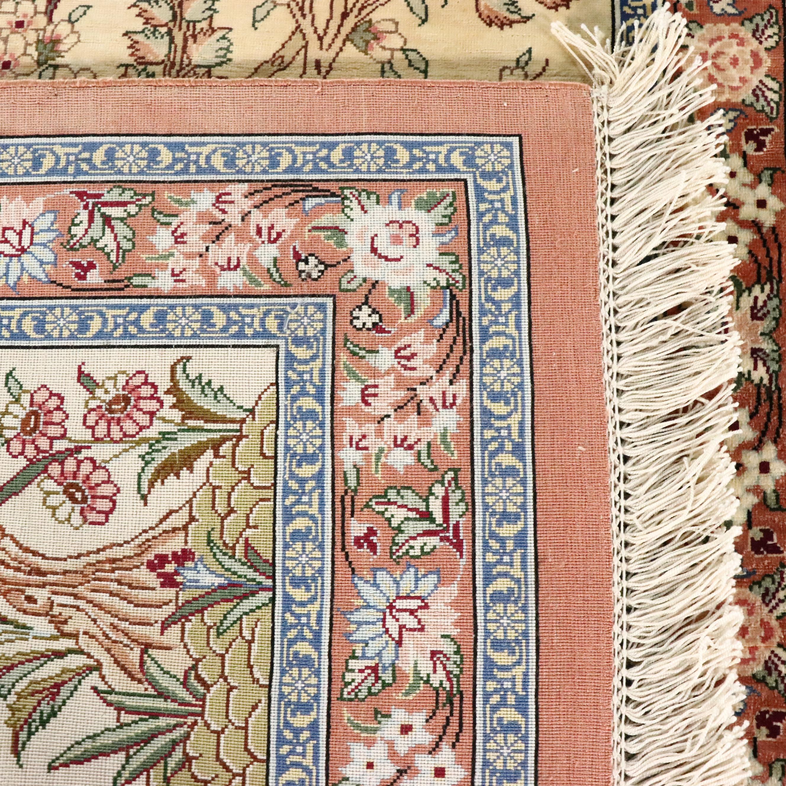 1'10 x 3'1 Hand-Knotted Persian Nain Silk Accent Rug