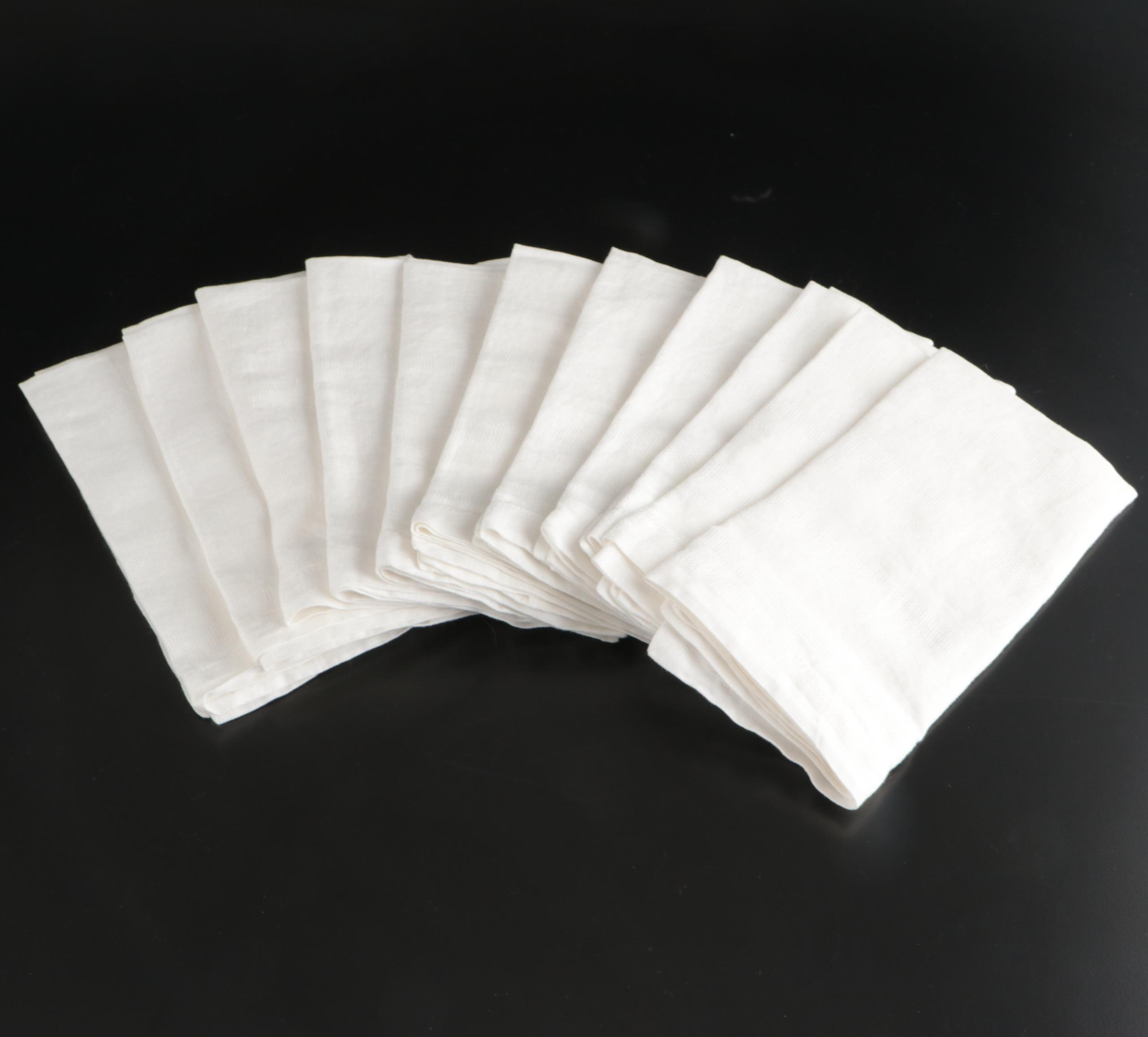 Pottery Barn "Reindeer" Cotton Napkins, Porcelain Plates and Platter