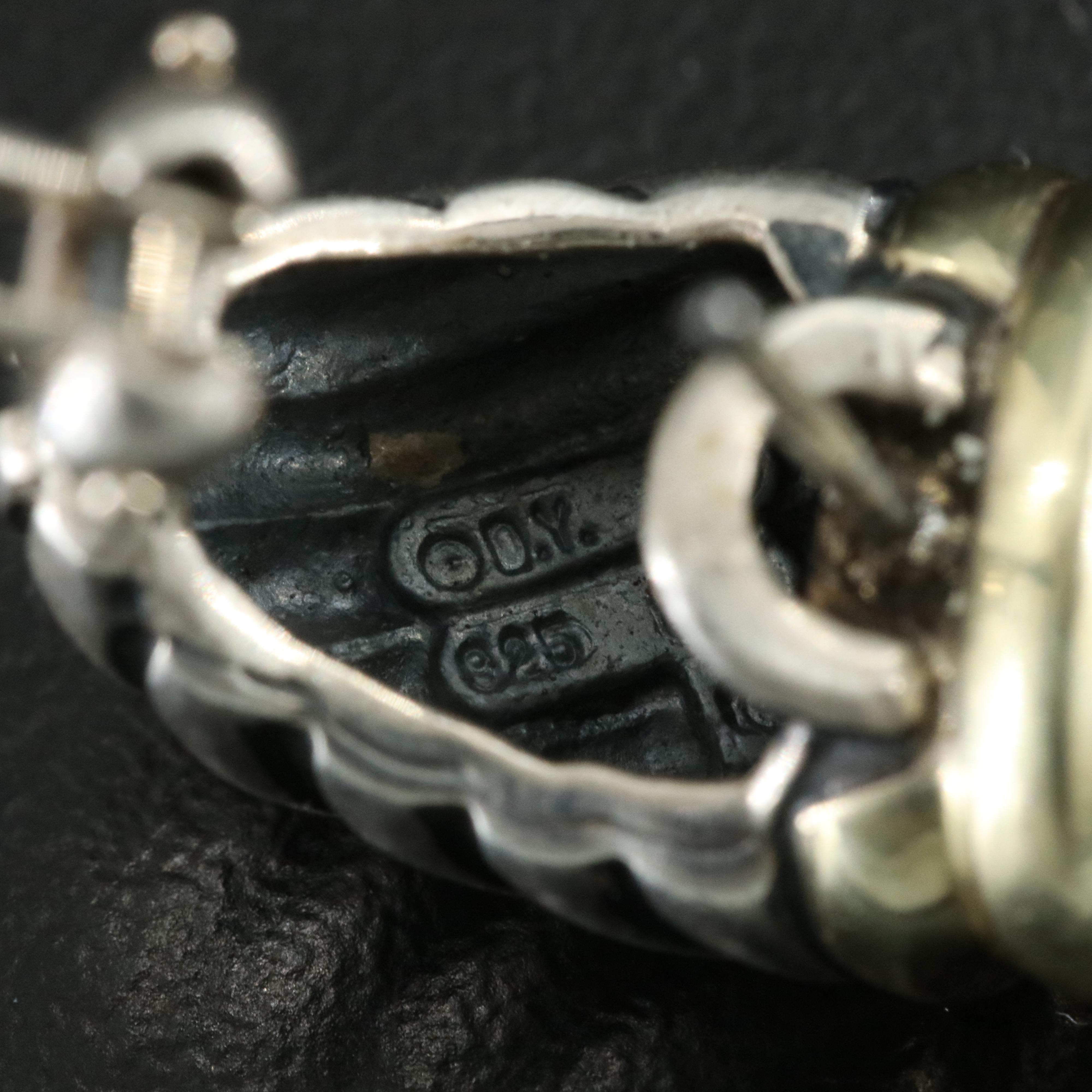 David Yurman Capri Sterling,14K and Black Onyx Shrimp Earrings