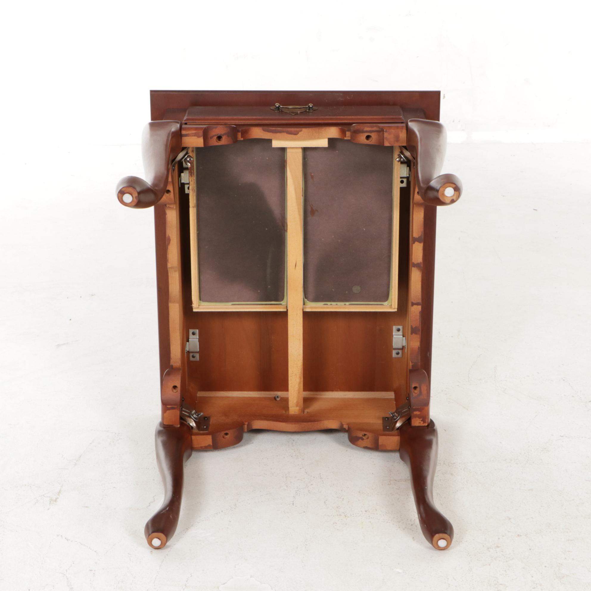 Broyhill Queen Anne Style Cherry End Table, Late 20th Century