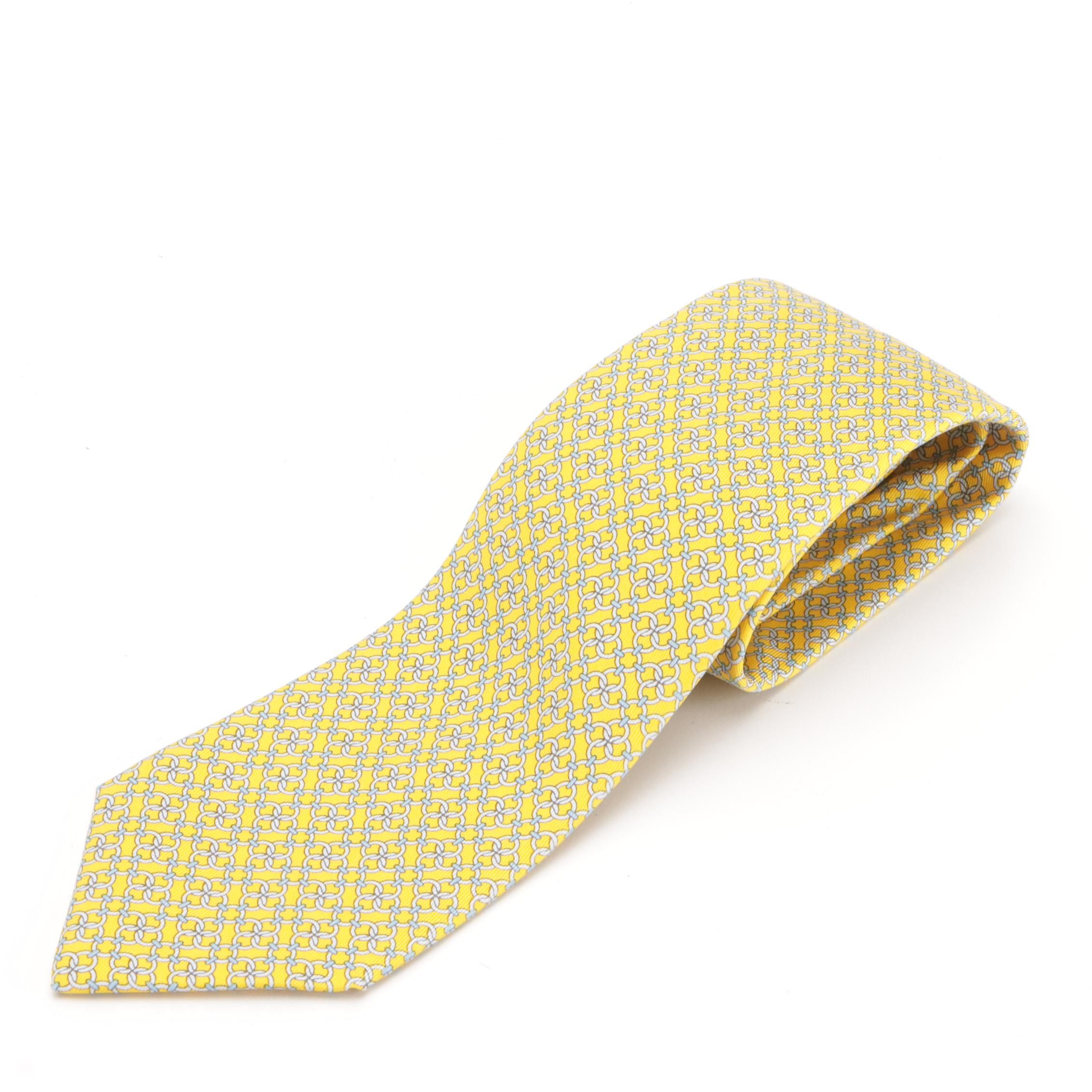 Hermès Hand-Stitched Silk Twill Necktie