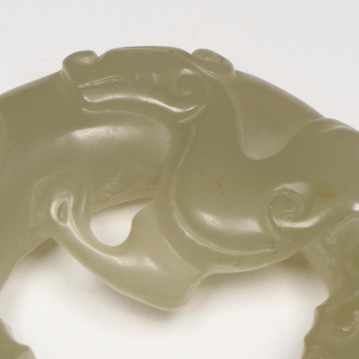 Chinese Carved Serpentine Dragon  Yupei