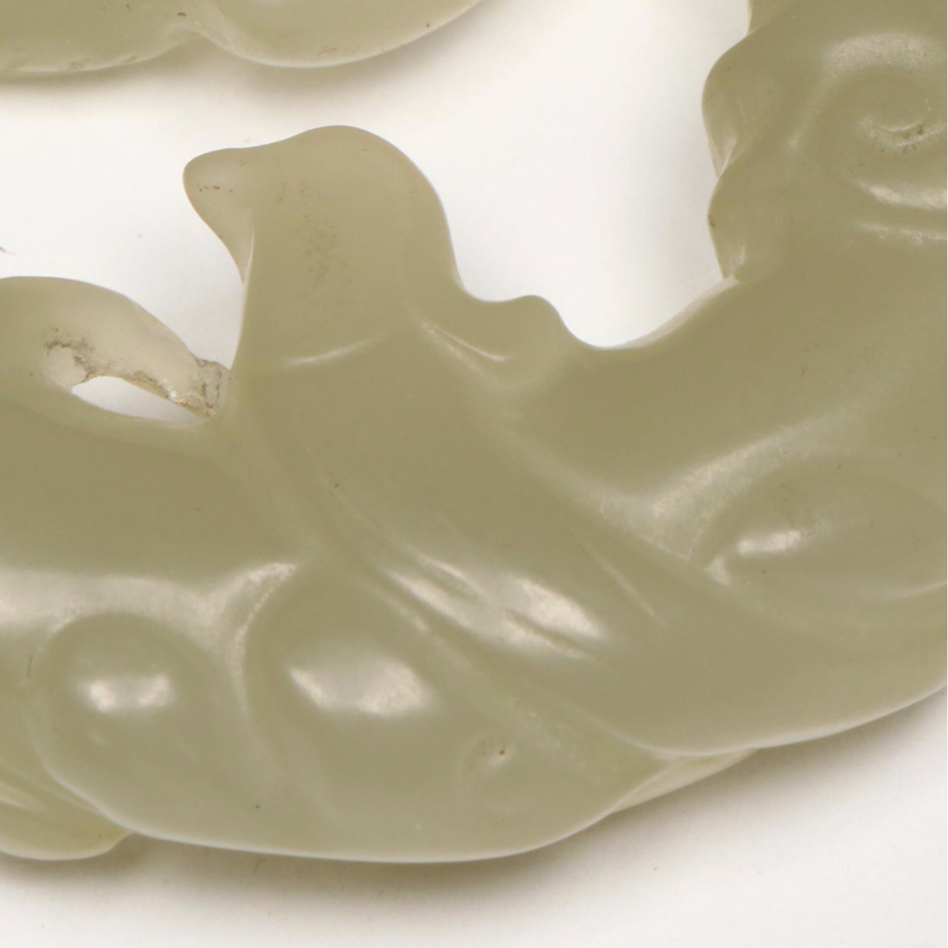 Chinese Carved Serpentine Dragon  Yupei