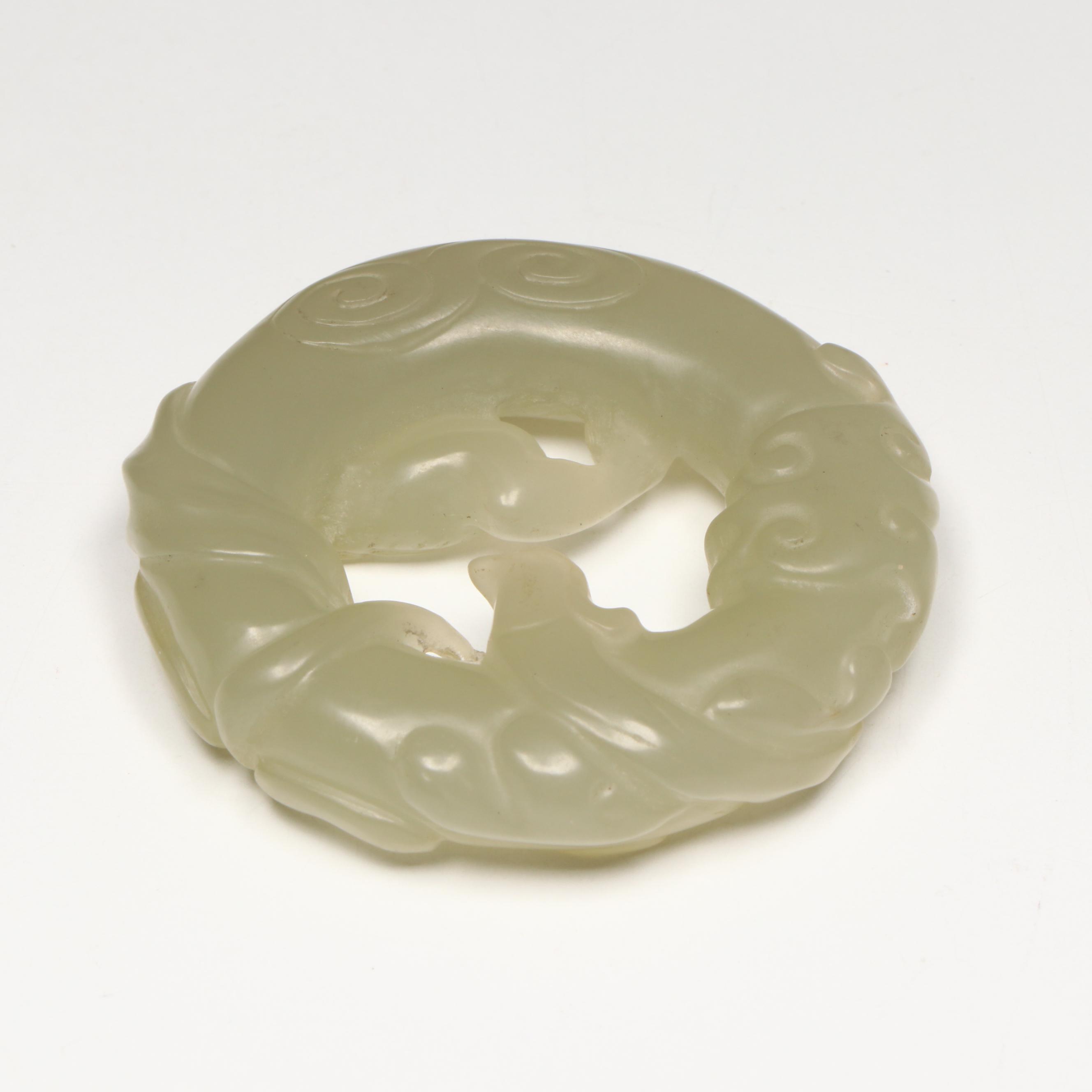 Chinese Carved Serpentine Dragon  Yupei