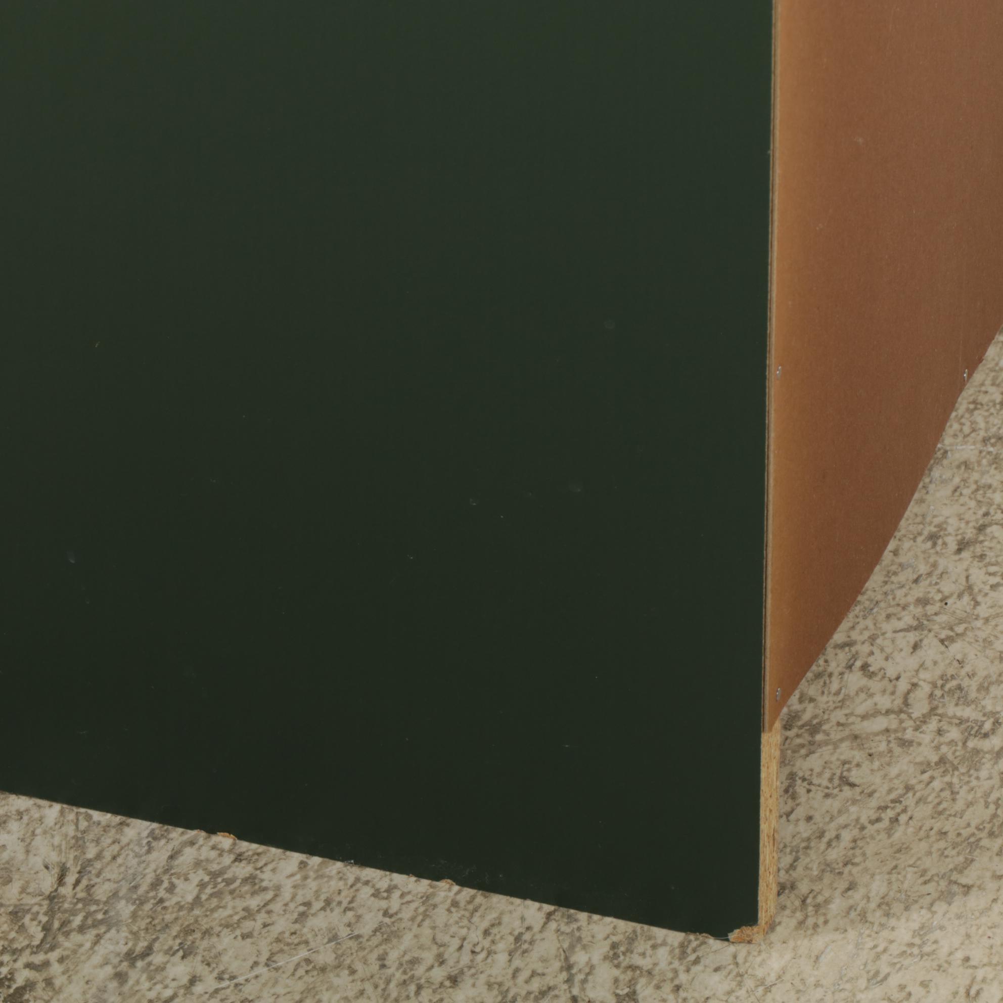 Green Painted Bookcase with Glass Doors