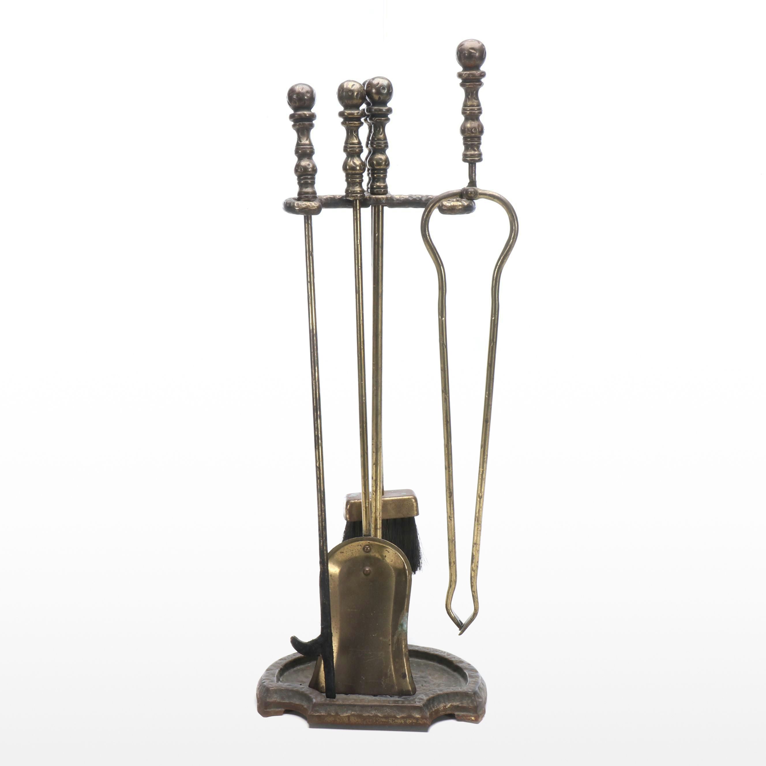 Brass Fireplace Tool Set