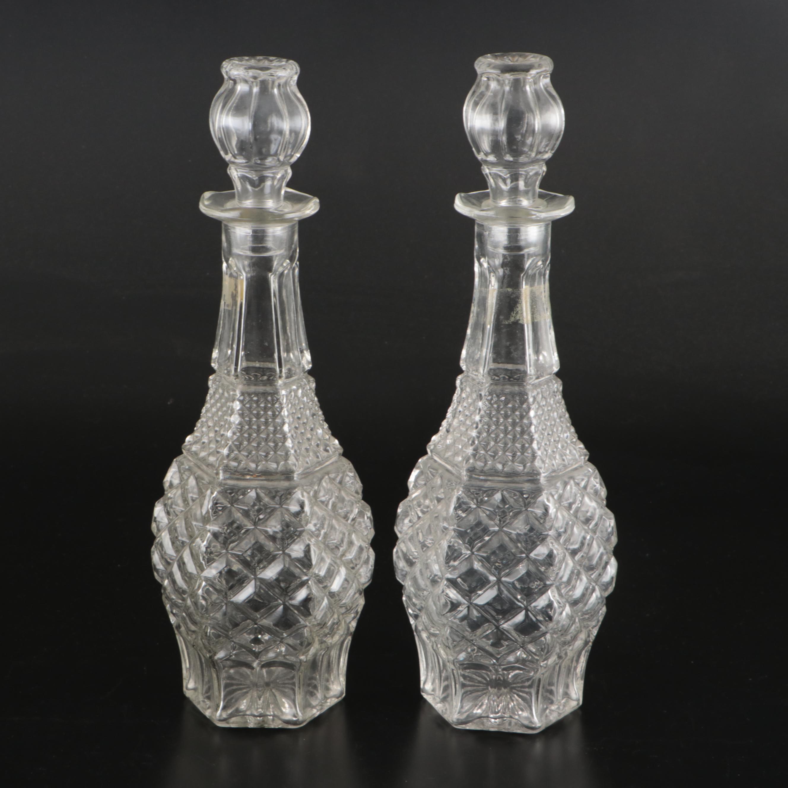Tuscany Crystal Floral Form Candle Holders with Other Decanters and Goblets