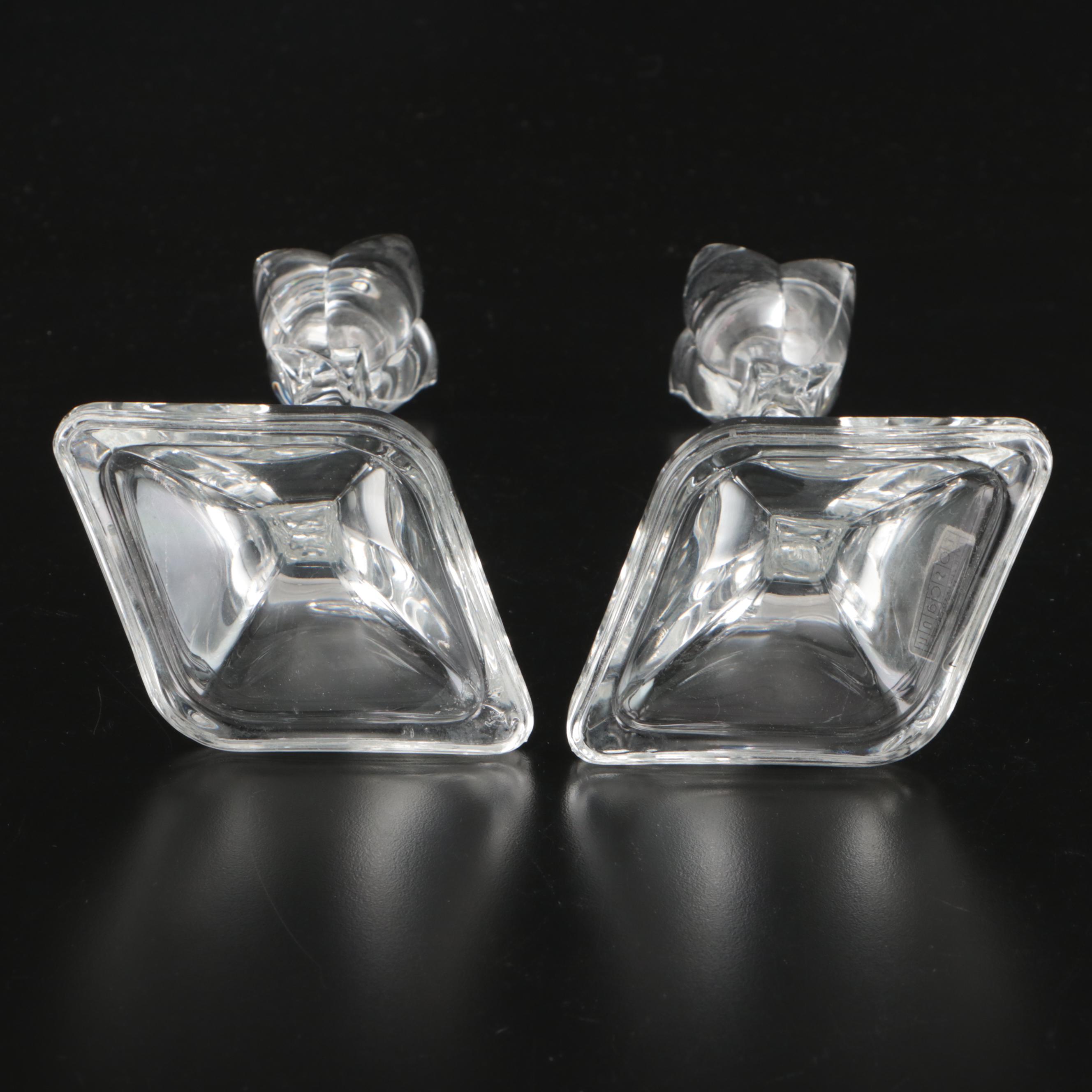 Tuscany Crystal Floral Form Candle Holders with Other Decanters and Goblets