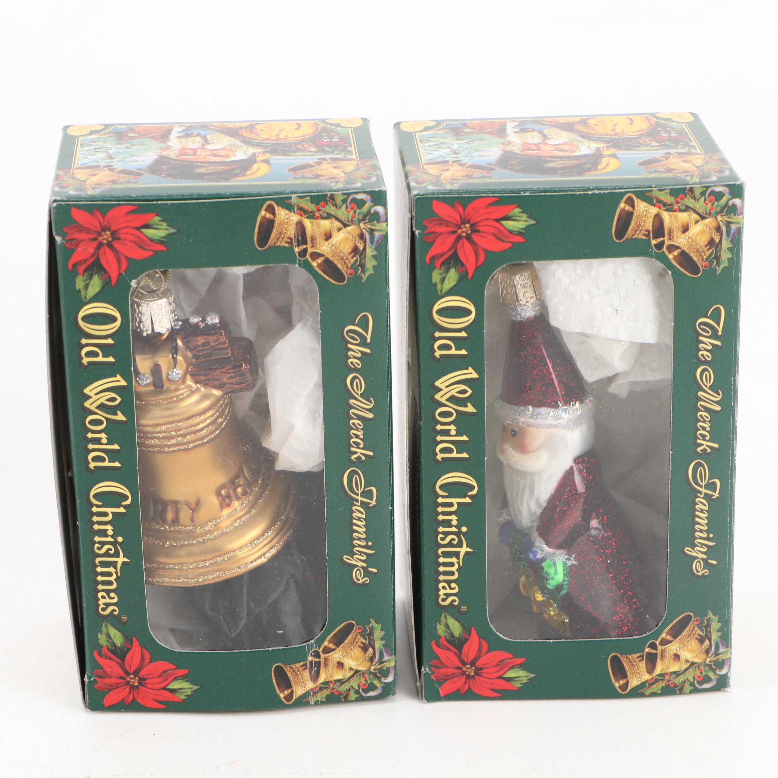 Bethany Lowe "Santa Claus" Figure with Old World Christmas Ornaments and More