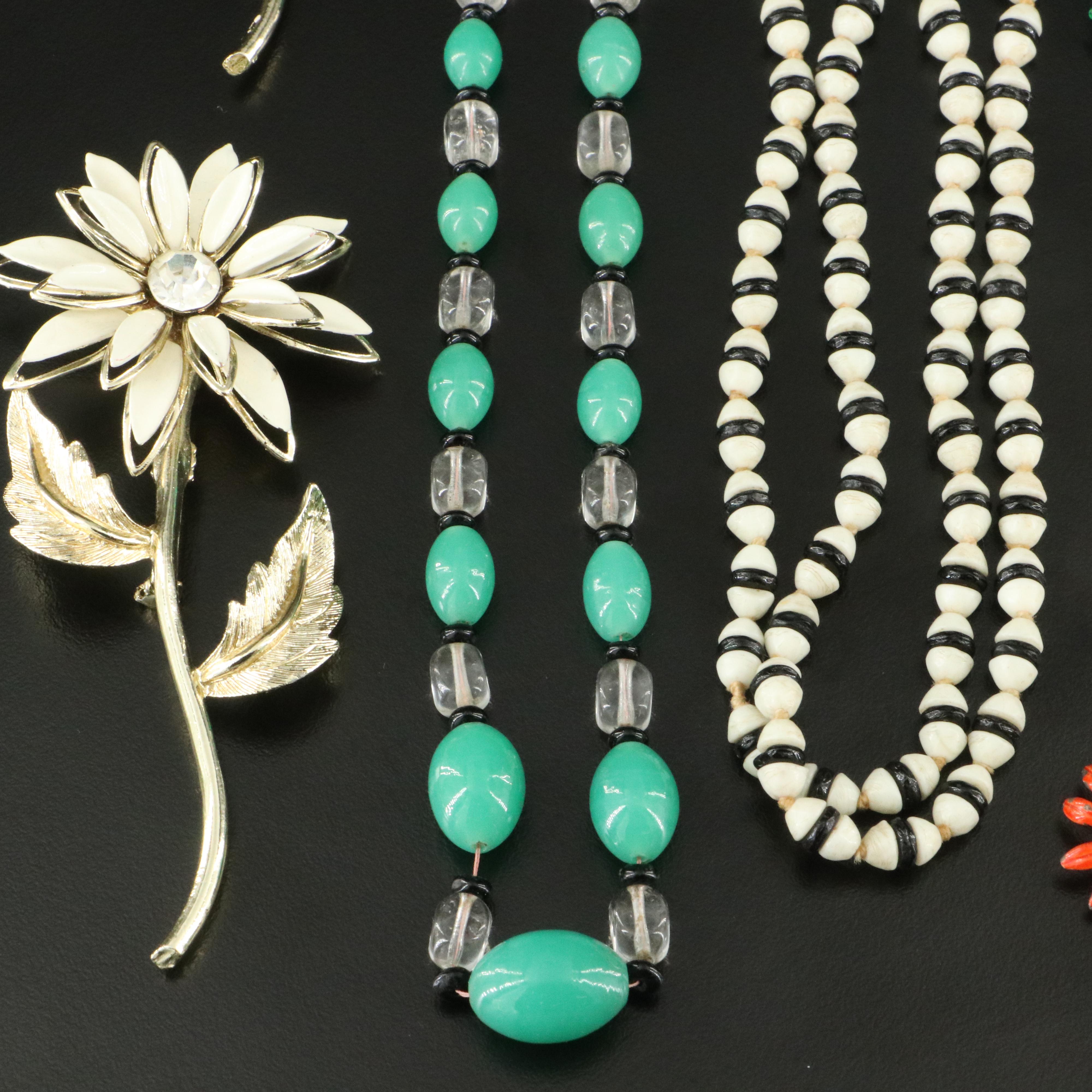 Vintage Flower Brooch and Earring Collection