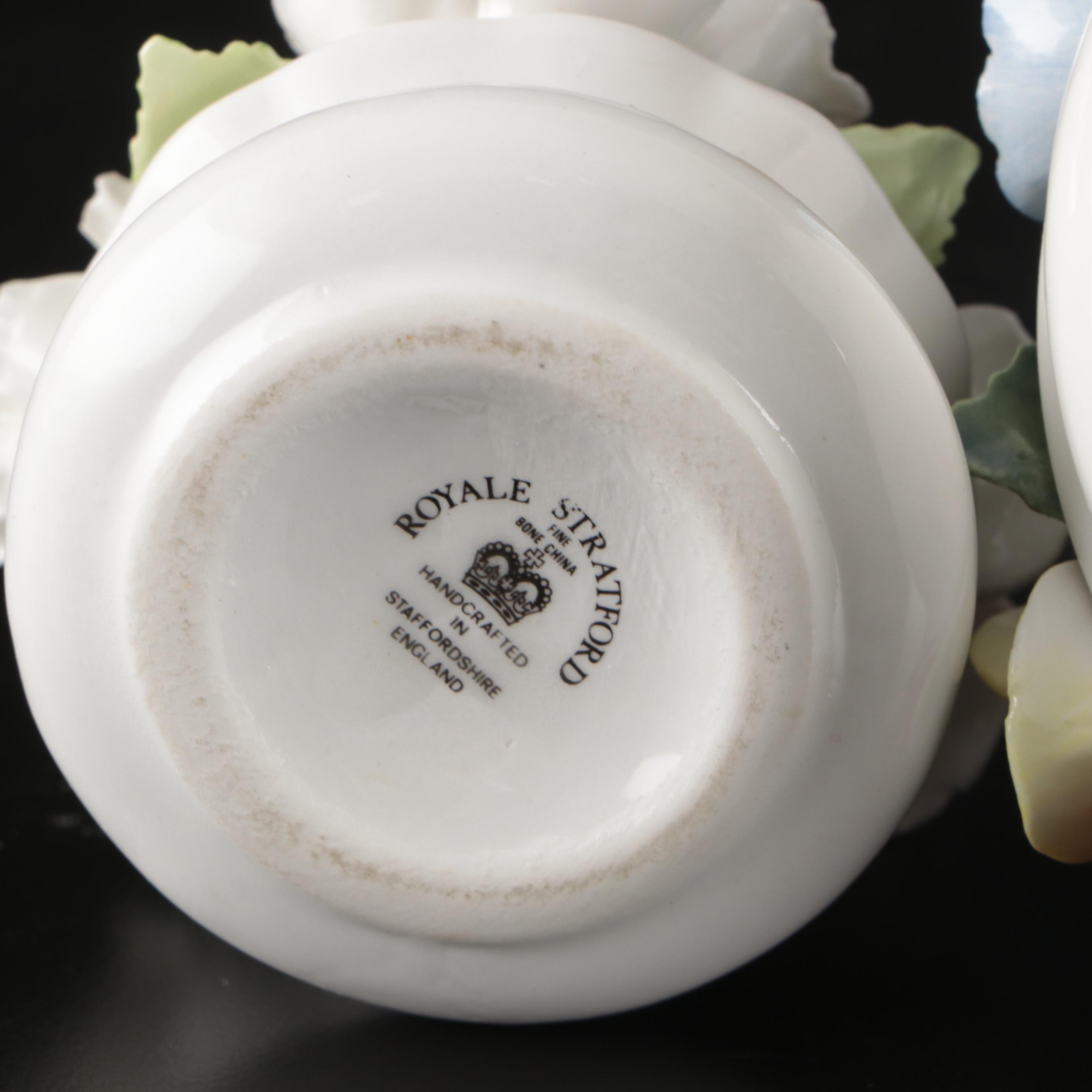 Radnor, Royal Stratford and Crown Hand-Painted Porcelain Swans and Flowers