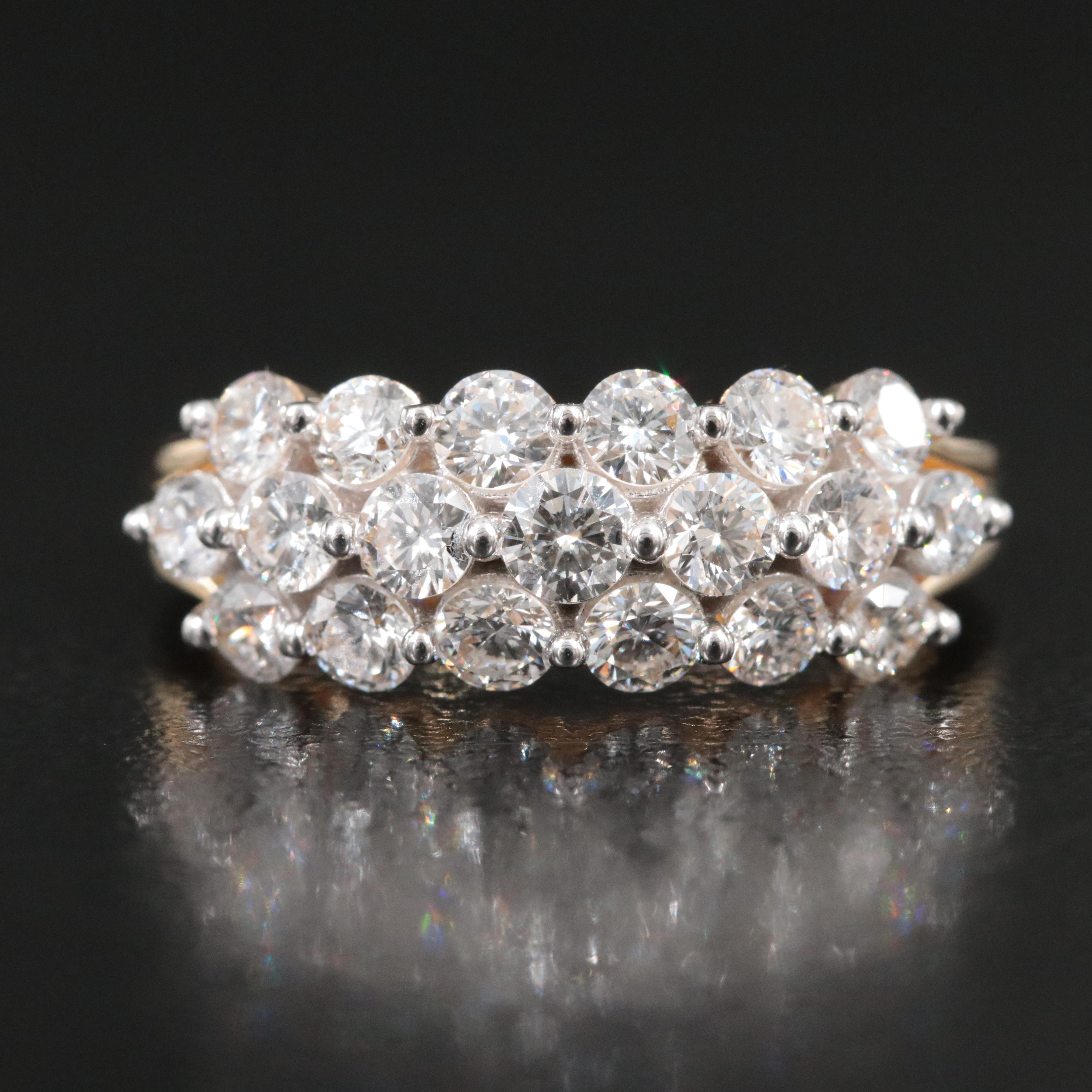 14K 1.50 CTW Lab Grown Diamond Cluster Ring